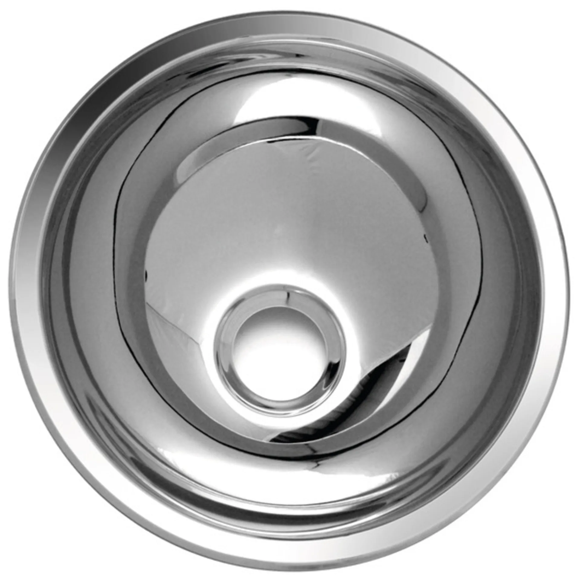 Lavabo rond en acier inoxydable avec surface polie