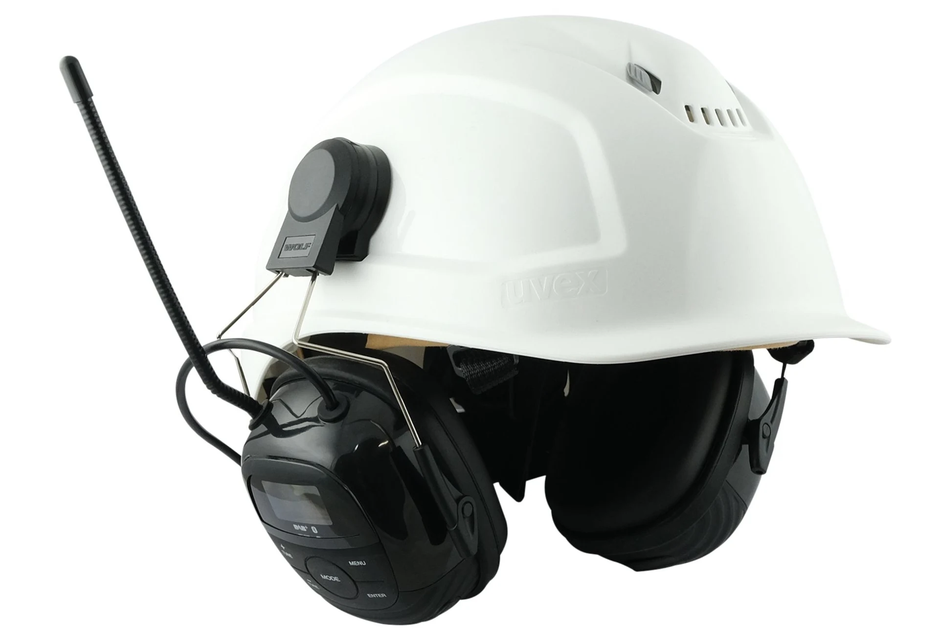 WOLF Helmet PRO Gehörschutz mit FM/DAB+-Radio mit FM- und DAB+Radio, Bluetooth, Lithium-Akku, SNR 24 dB, IPX4 WOLF Helmet PRO Gehörschutz mit FM/DAB+-Radio mit FM- und DAB+Radio, Bluetooth, Lithium-Akku, SNR 24 dB, IPX4