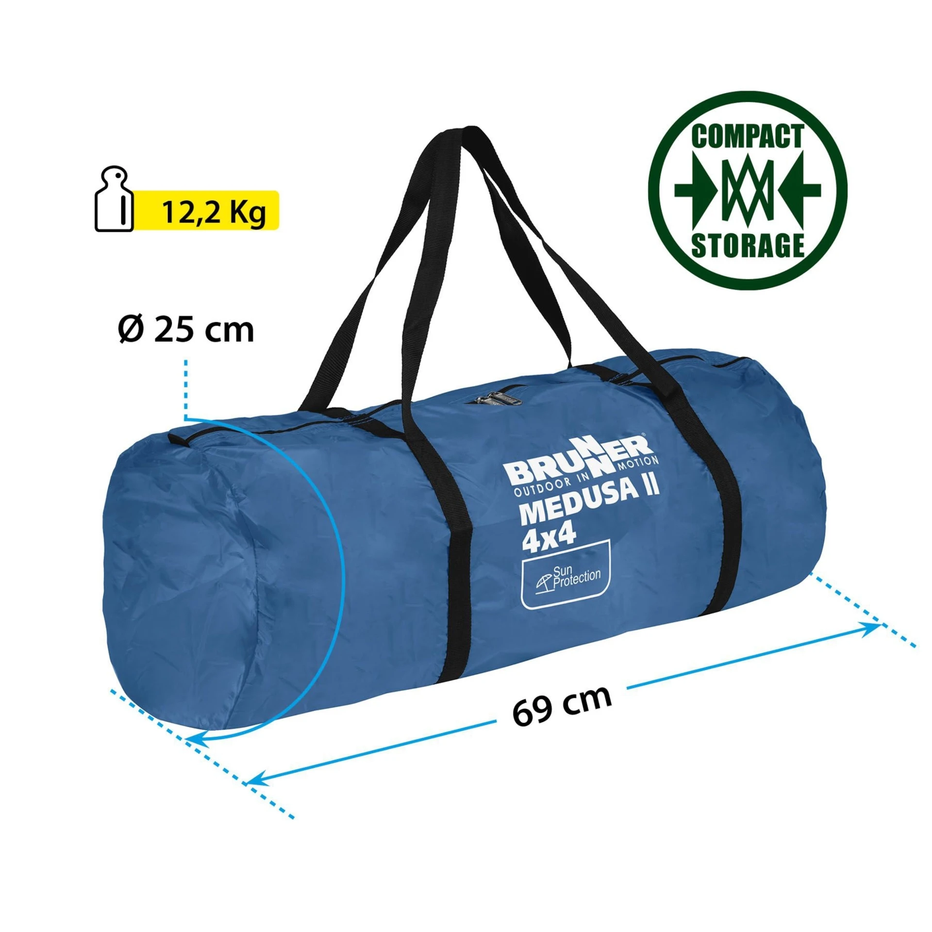 Brunner Medusa II Pavillon 400 x 400 cm blau