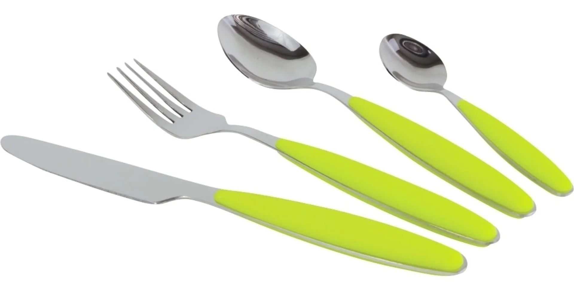 Gimex set de couverts en acier inoxydable avec manche soft-touch 16 pièces citron vert