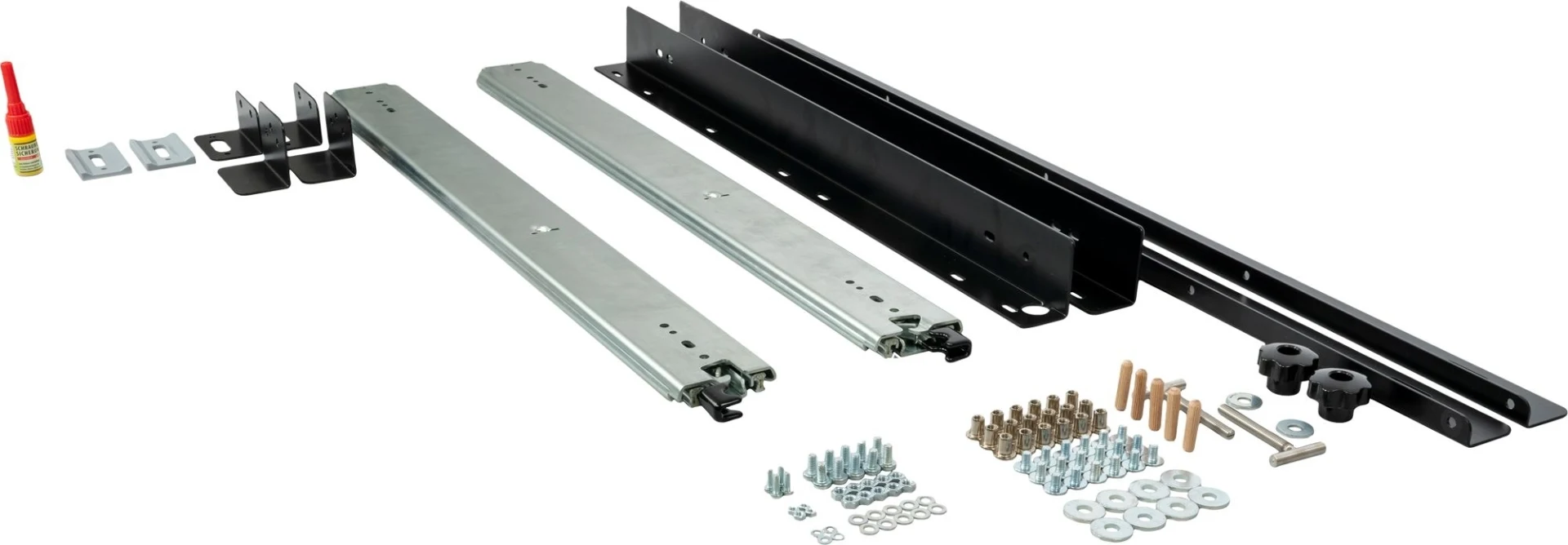 BusBoxx heckBOXX DIY Starter Volkswagen T5 / T6 / T6.1 Module coulissant arrière sans planche, longueur de coulissement : 558 mm
