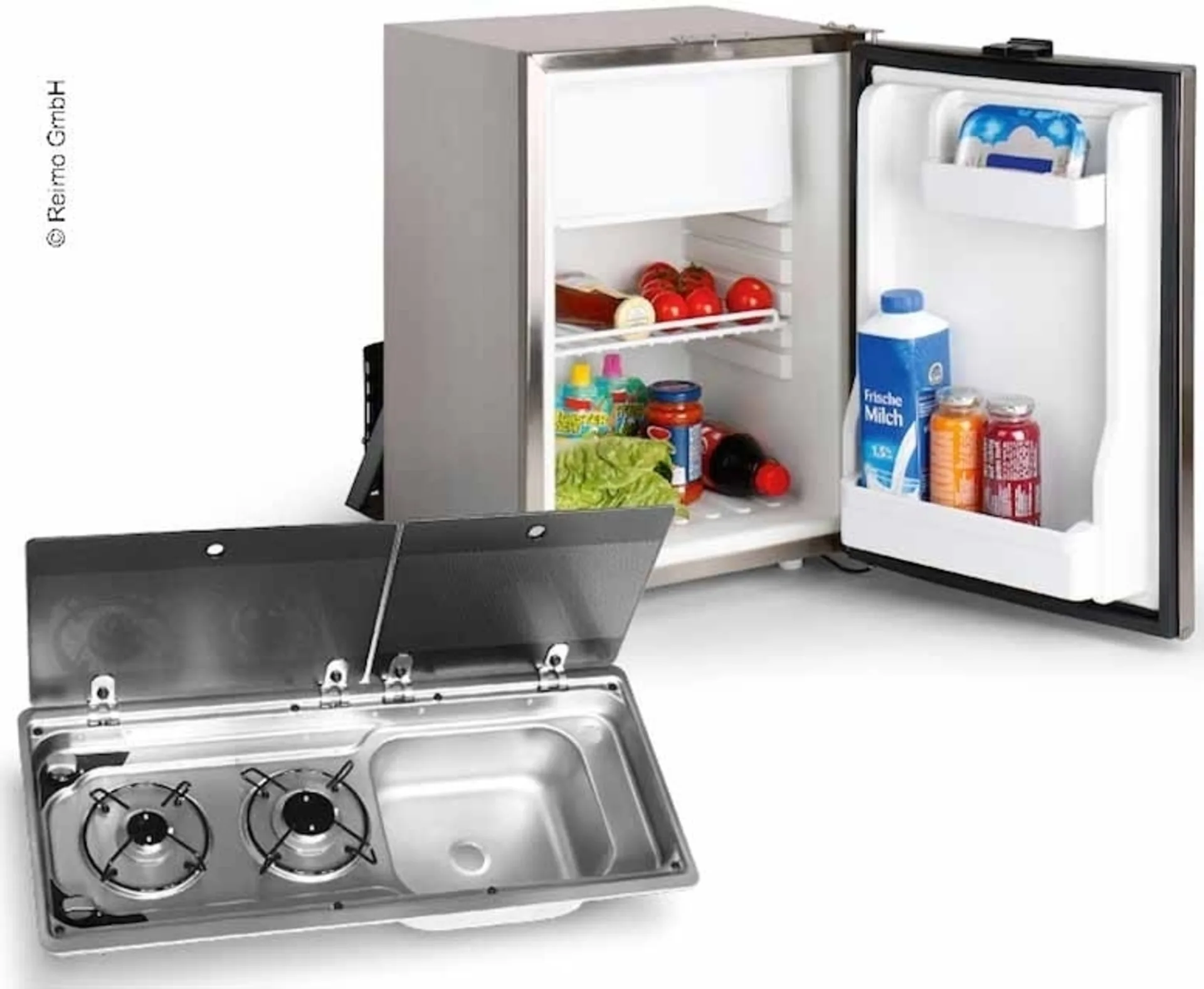 Campingbus-Ausbauset 50 KD - Kocher-Spülen-Kombination & Einbaukühlschrank Campingbus-Ausbauset 50 KD - Kocher-Spülen-Kombination & Einbaukühlschrank