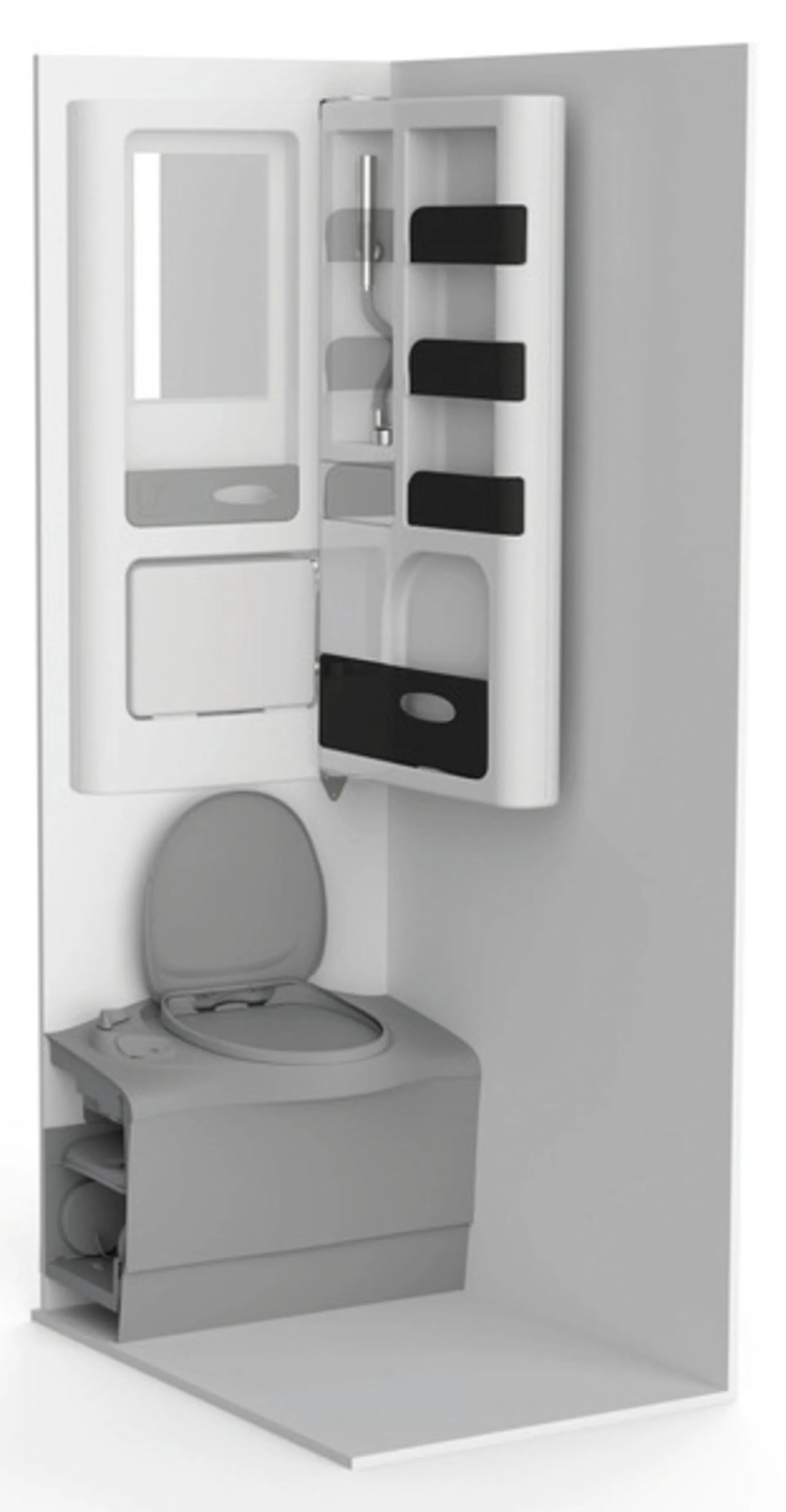 Armoire de salle de bains suspendue pivotante avec lavabo rabattable Armoire de salle de bains suspendue pivotante avec lavabo rabattable