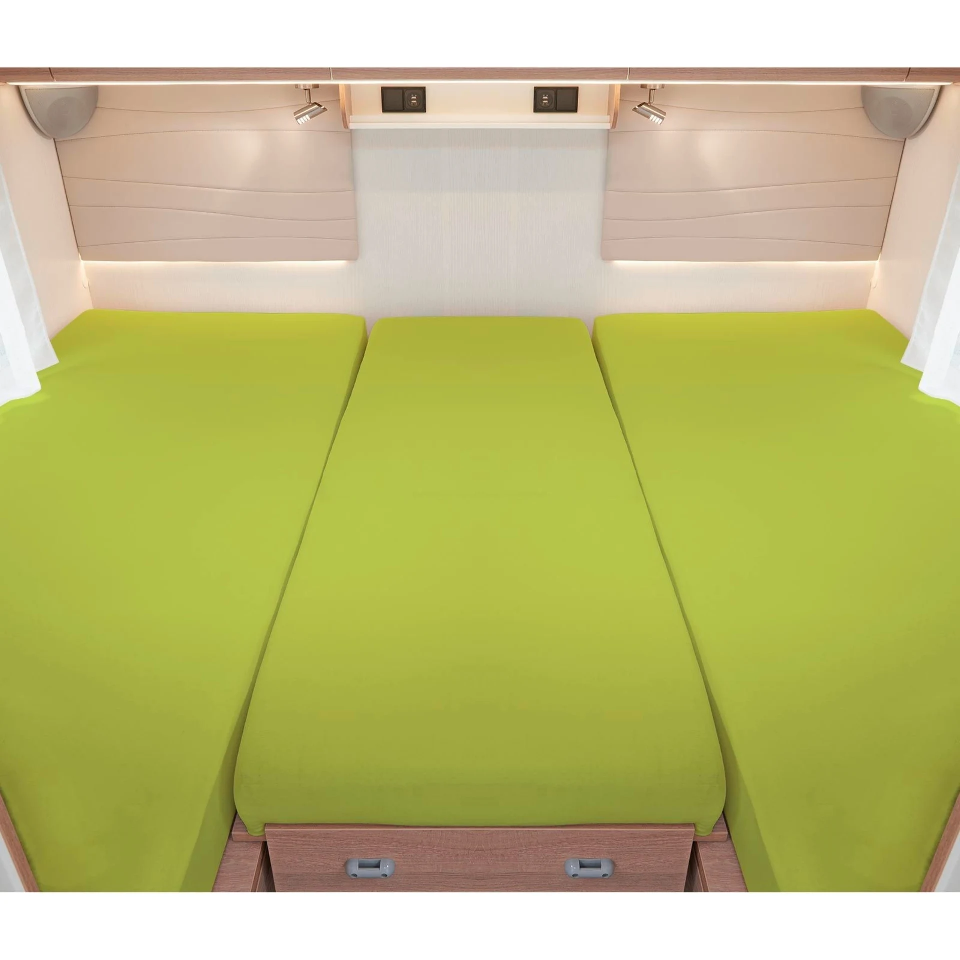 Ensemble de draps-housses 3 pièces pour lits arrière, vert pomme