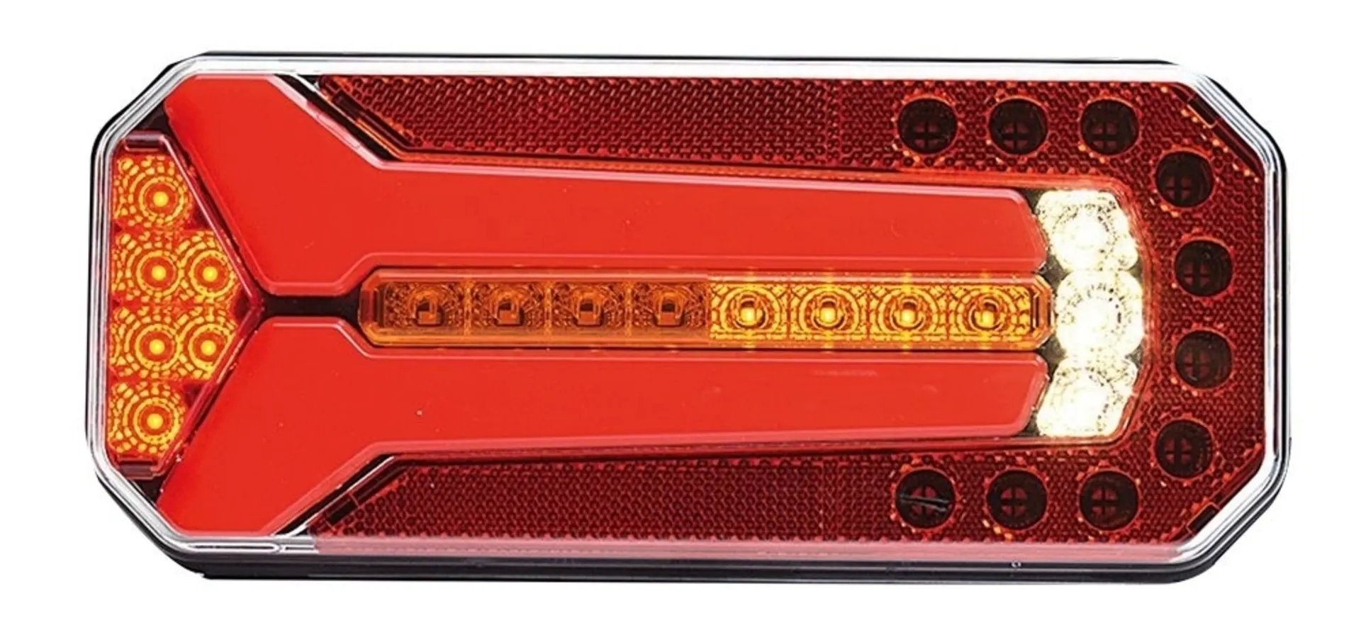 WAS - LED-Schlussleuchte 12/24V L+R 236x104mm, IP68, dynam. Blinklicht, NSL, KZL