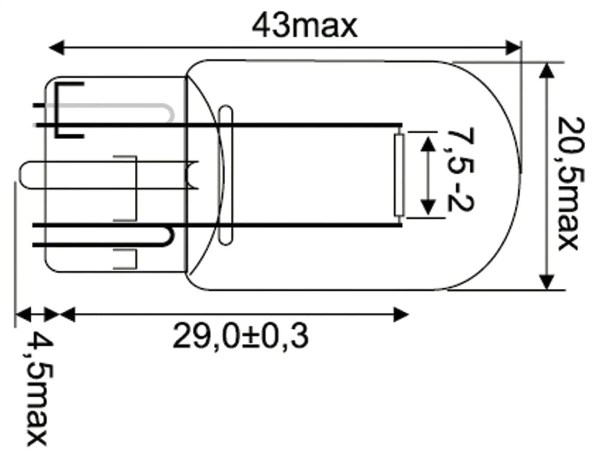 2 ampoules à culot en verre Jahn 12V 21/5W