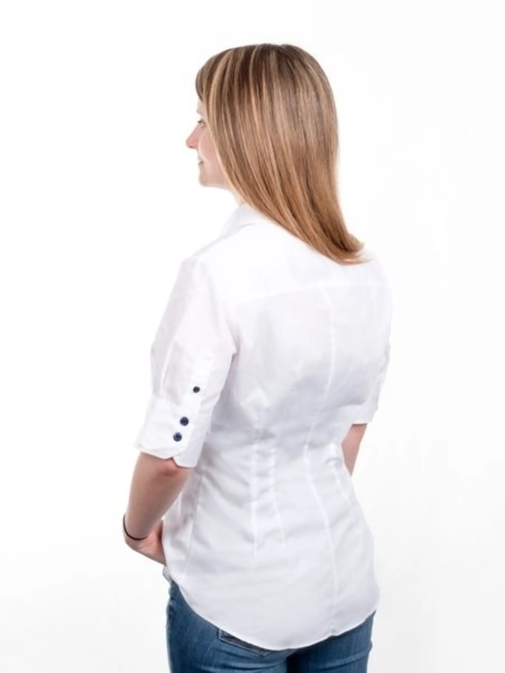 Chemisier femme Adria à manches courtes blanc, taille 36