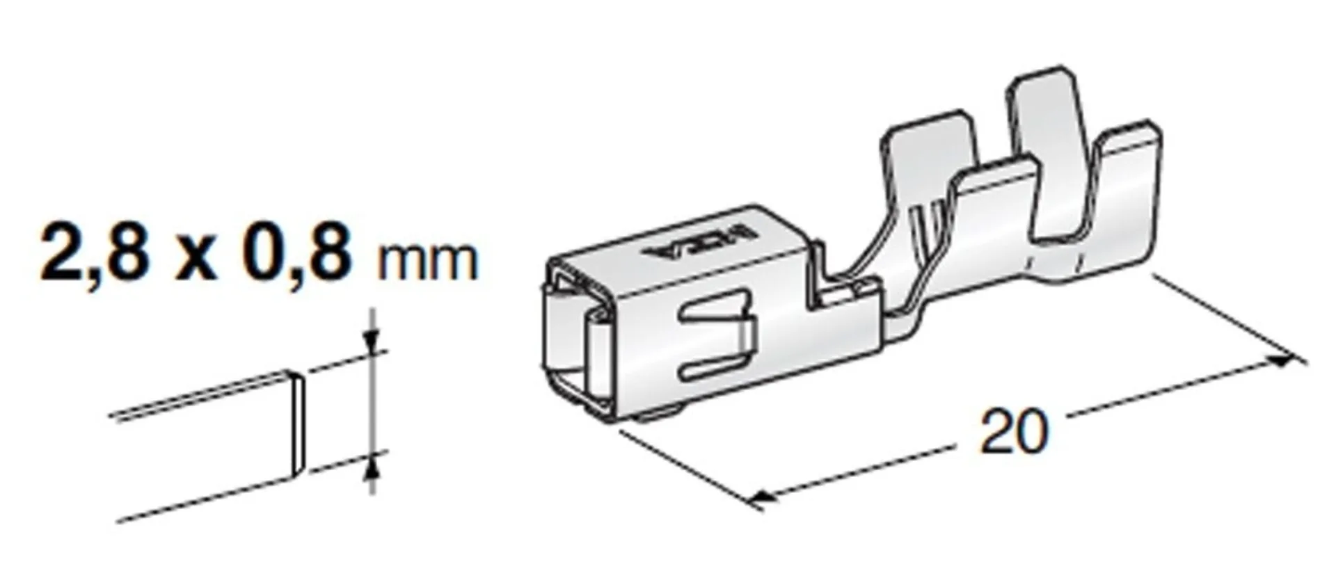Flachsteckhülsen Fiat/MINI F280/Mini-Sich. passt zu 1108300, Mini-Sicherungen