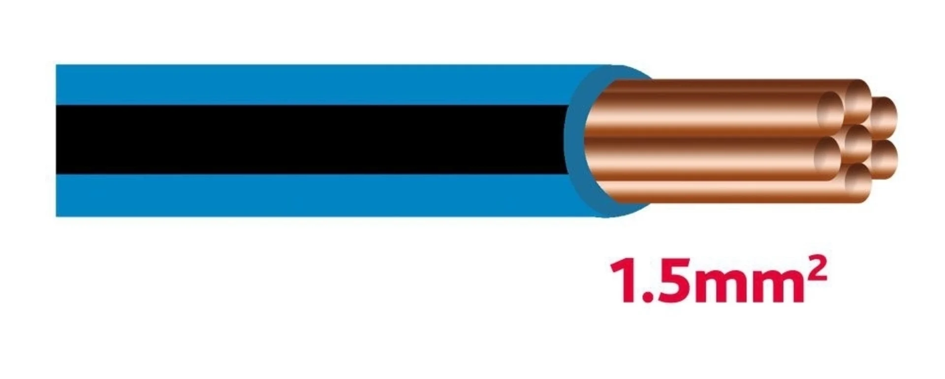 Câble d'éclairage pour voiture AYL 1.5mm2 bleu-noir