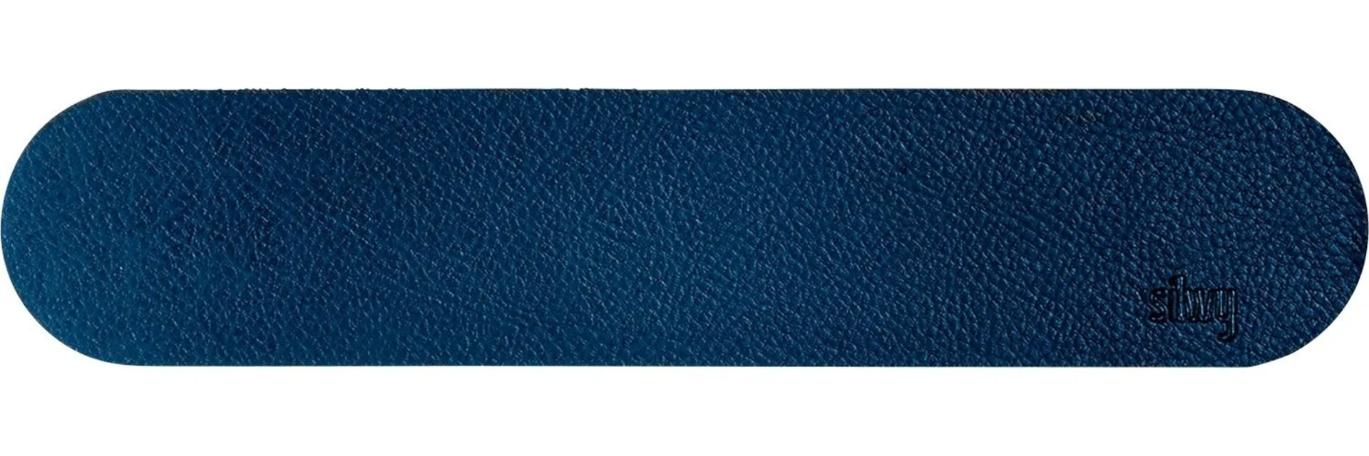silwy® Barre métallique 25 cm avec revêtement en cuir bleu