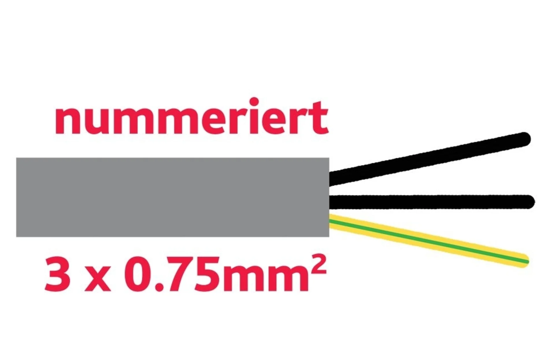 Câble de remorque YMM Flex-JZ 3x0.75 gris