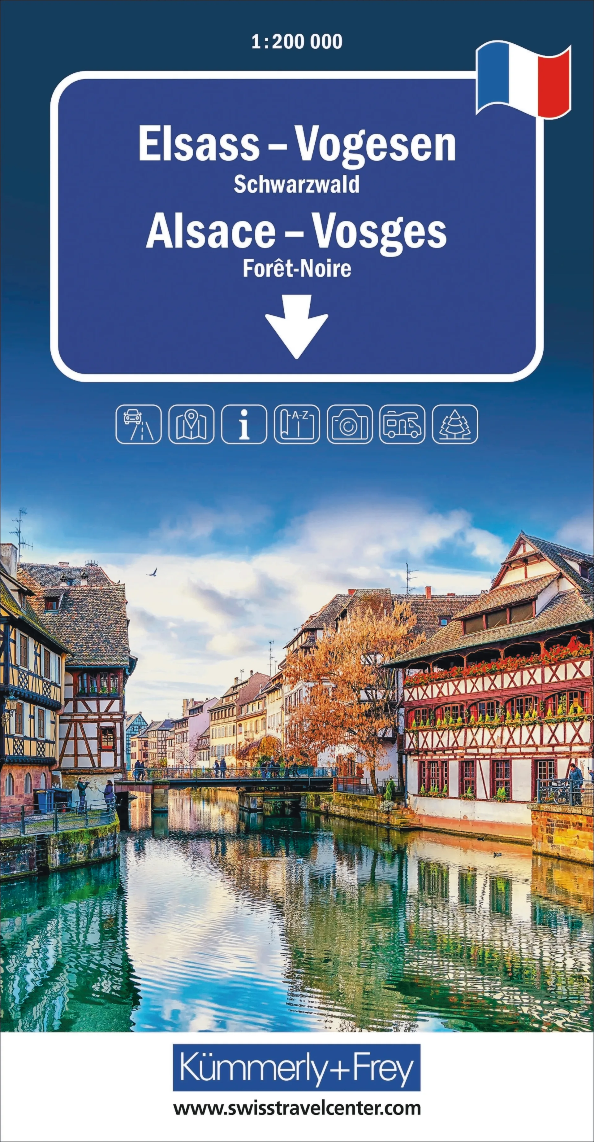 Elsass - Vogesen - Schwarzwald, Regionalstrassenkarte 1:200'000