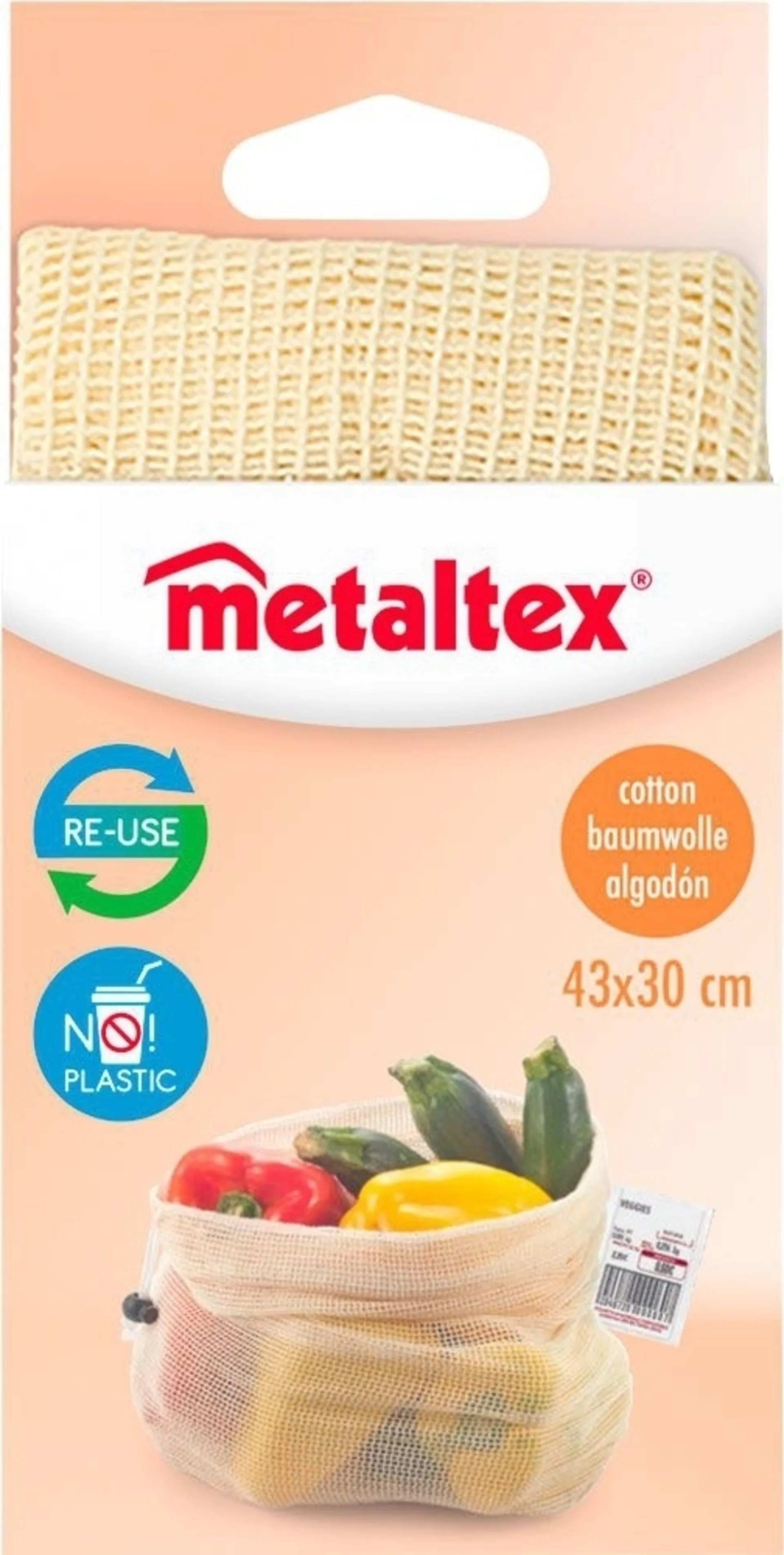 Metaltex Baumwoll Obst- und Gemüsenetz