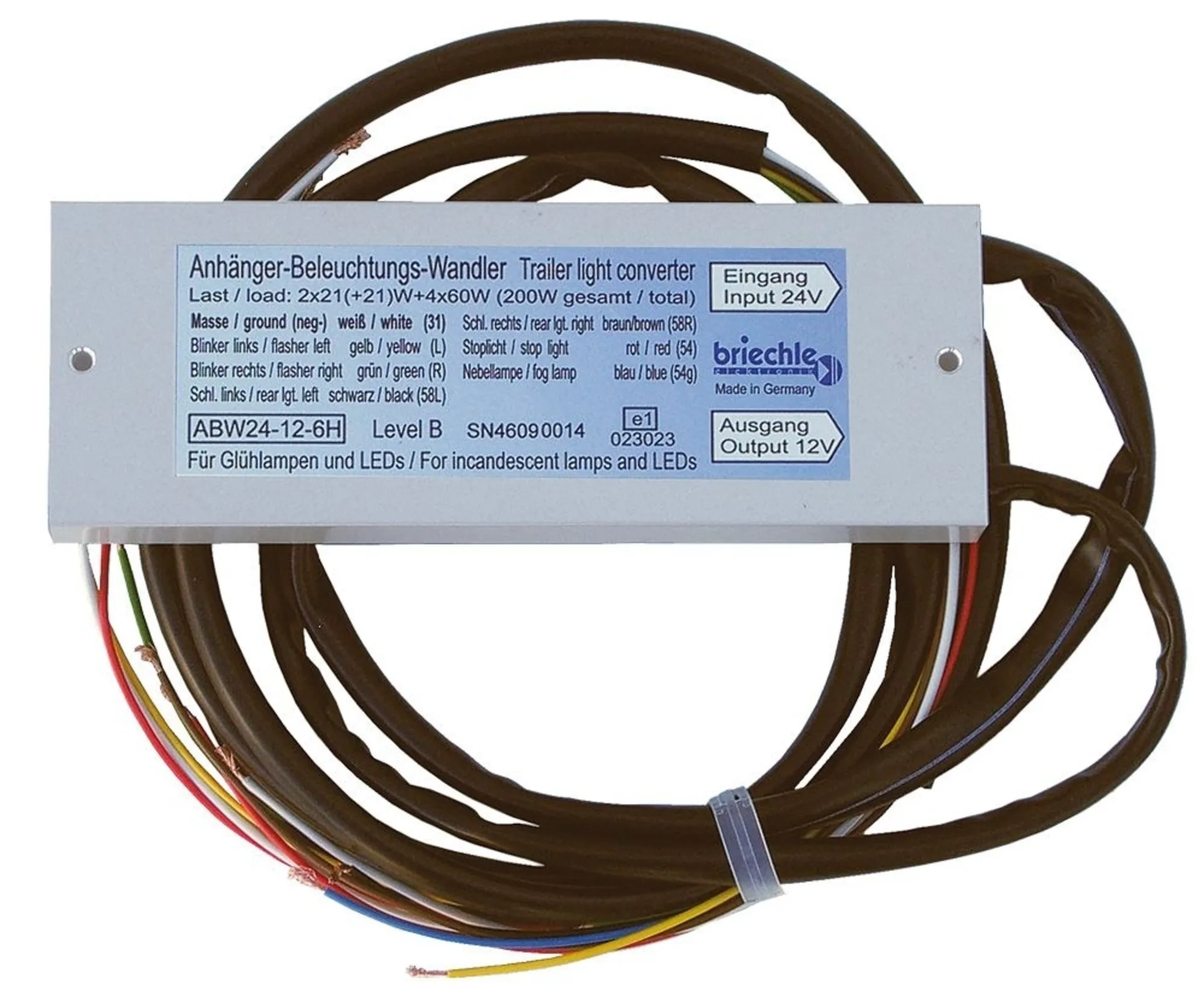 Anhänger-Spannungswandler 24->12V 2 x 21W + 4 x 60W, 6-Kanal