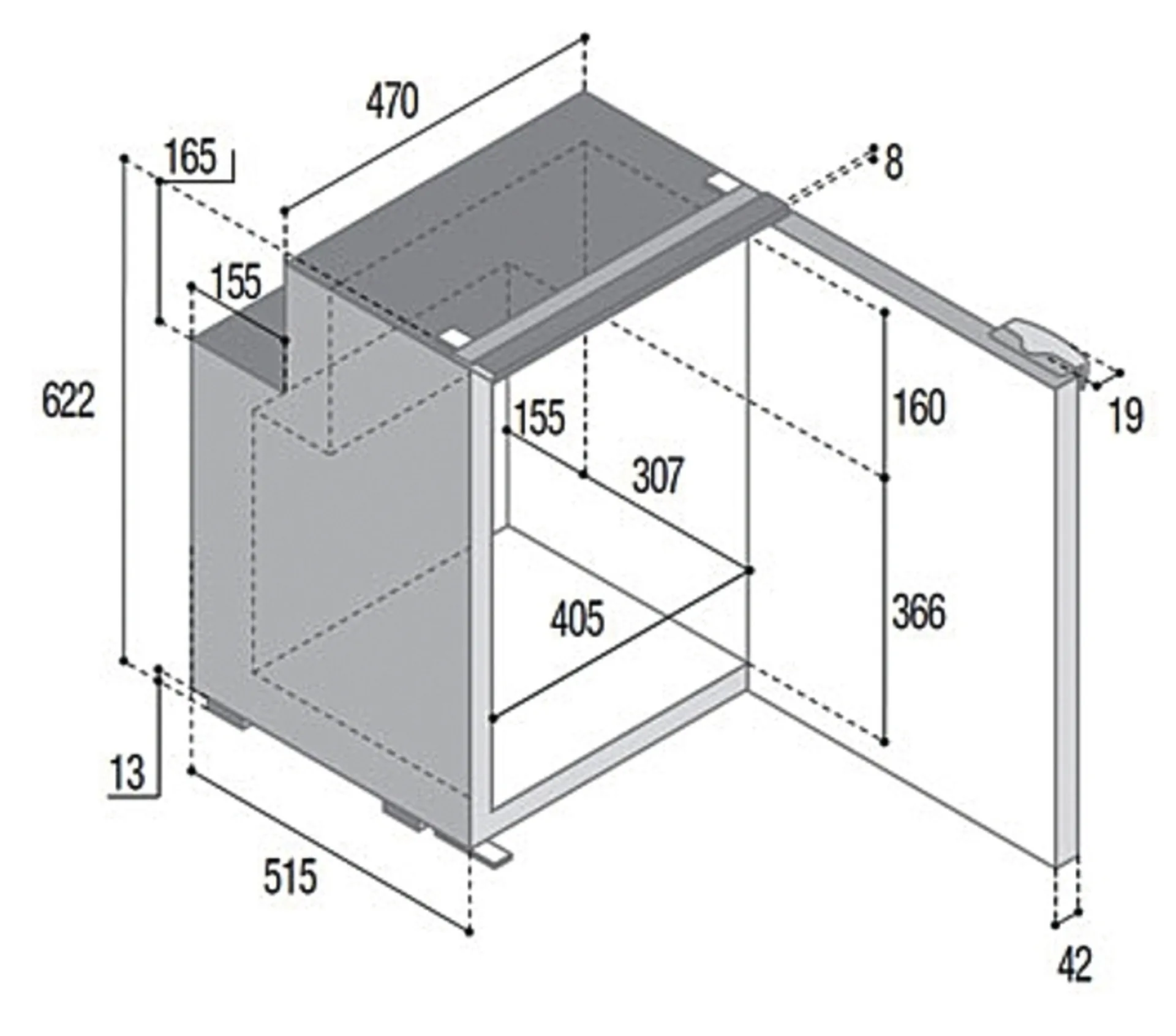 Kompressor-Kühlschrank C90i - 90 l - Grau