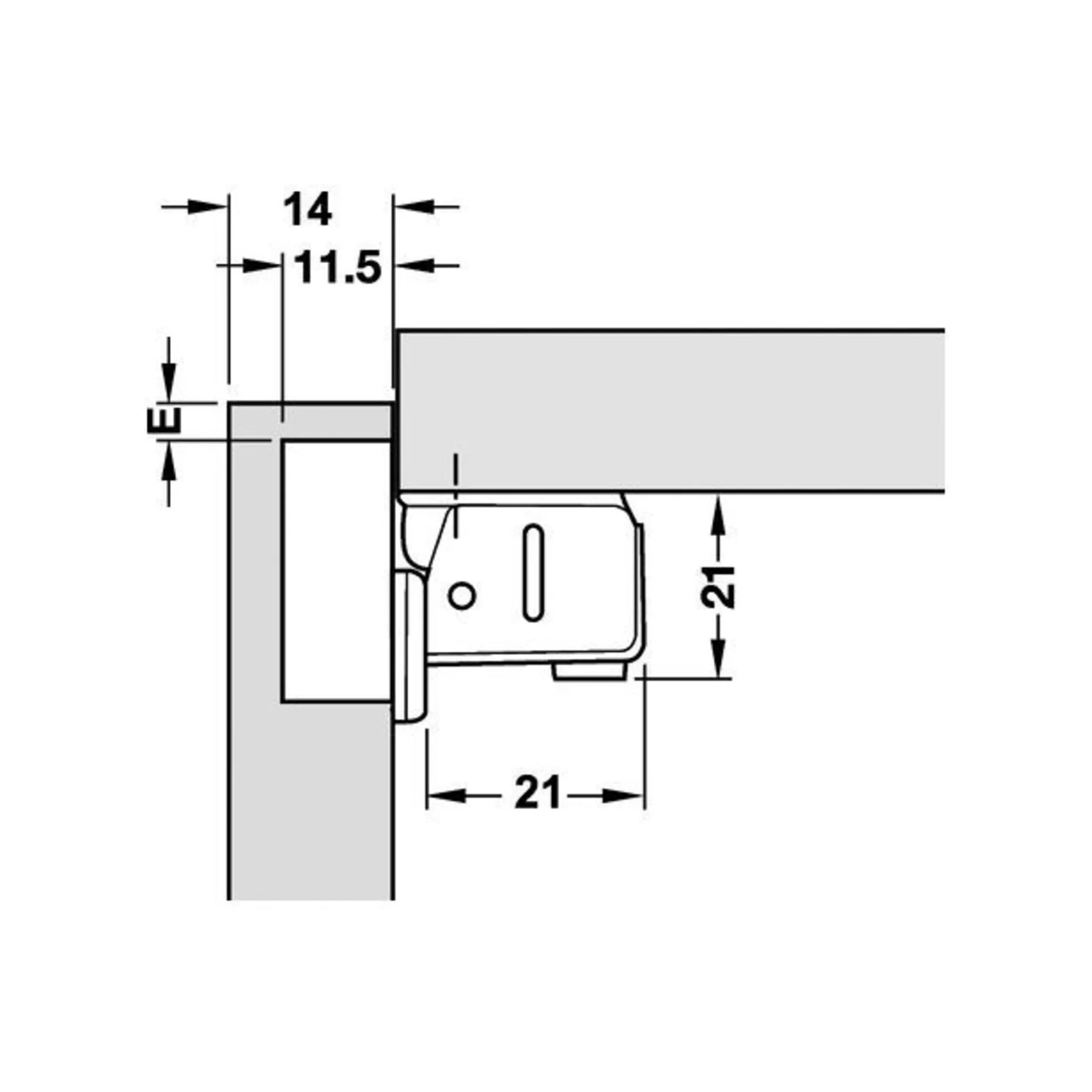 Charnière d'armoire réglable, 2 pièces SB-emballées