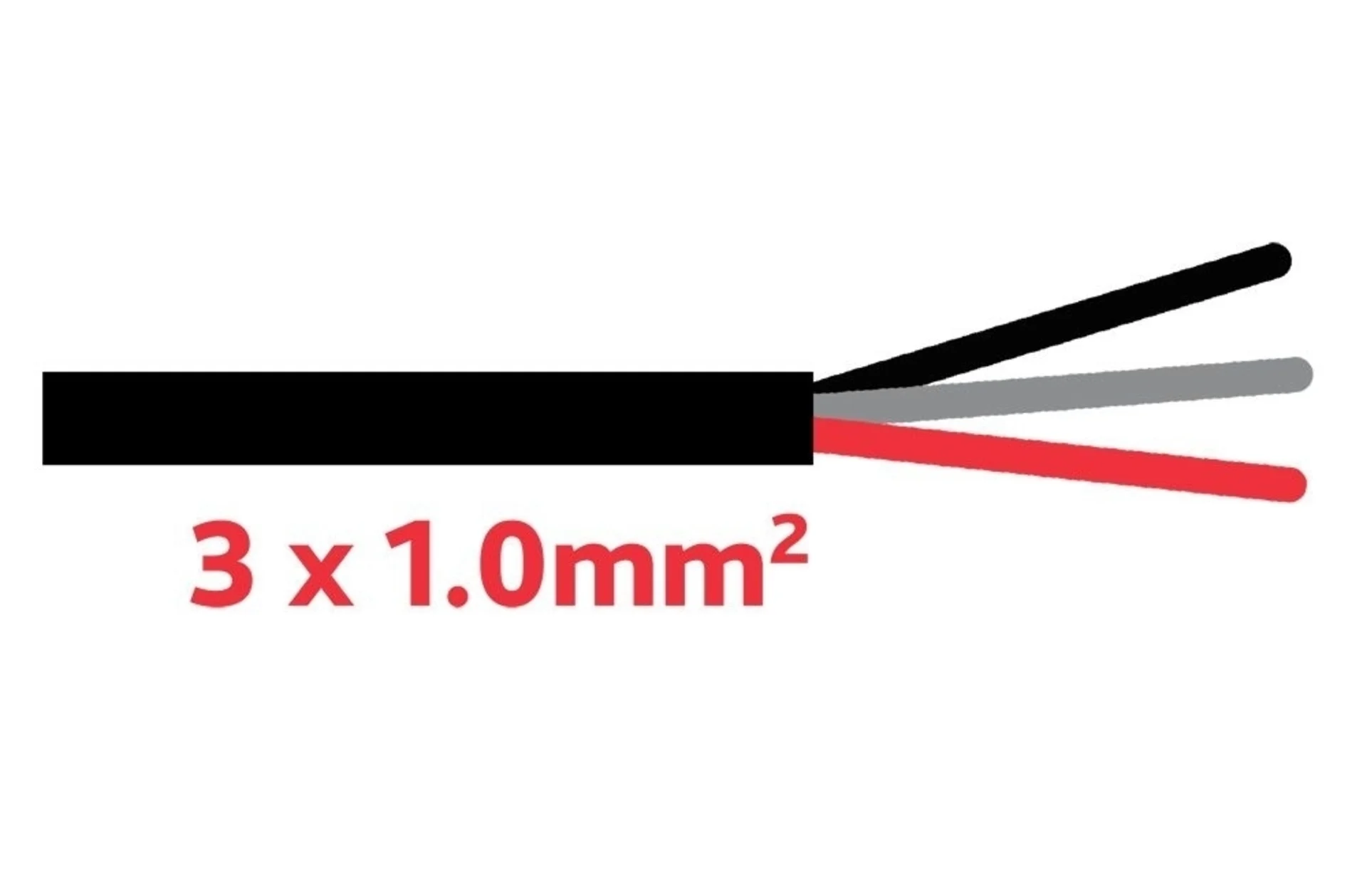 Anhaengerkabel 3x1.0 mm schwarz ø 6.9 mm