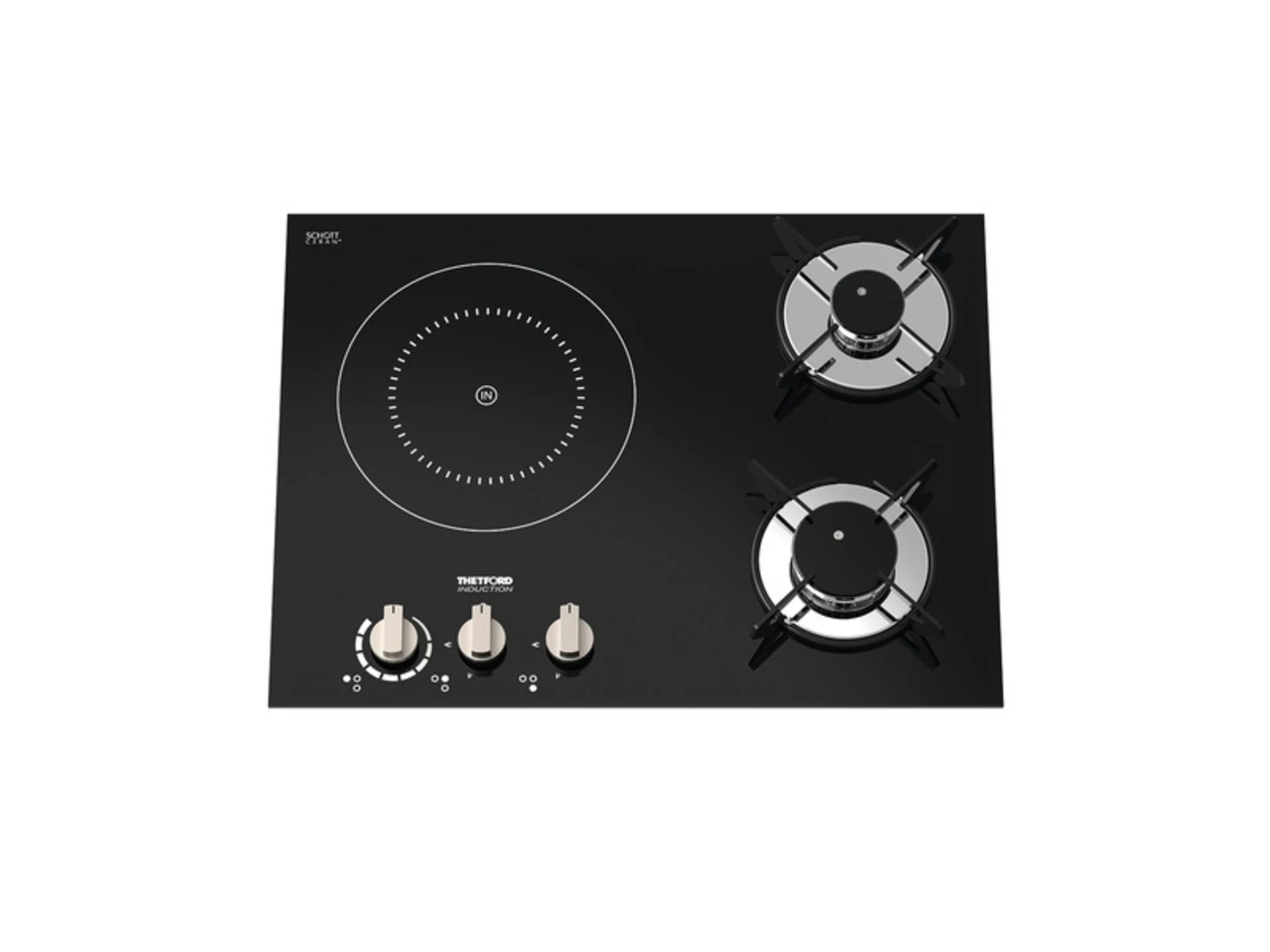 Réchaud à gaz 2xgaz + 1xinduction 2,5kW 12V noir