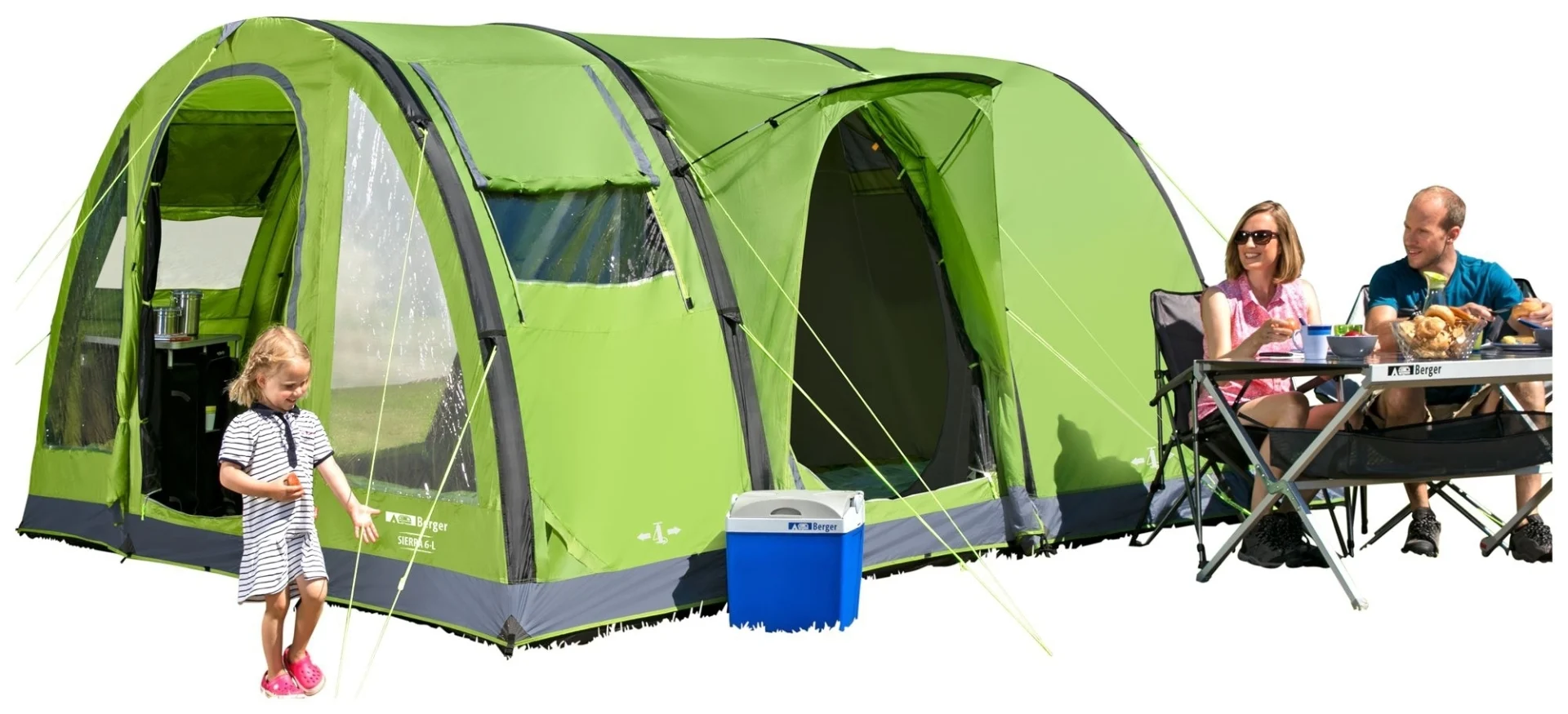 Tente Berger Sierra 6-L incl. cabine de couchage noire