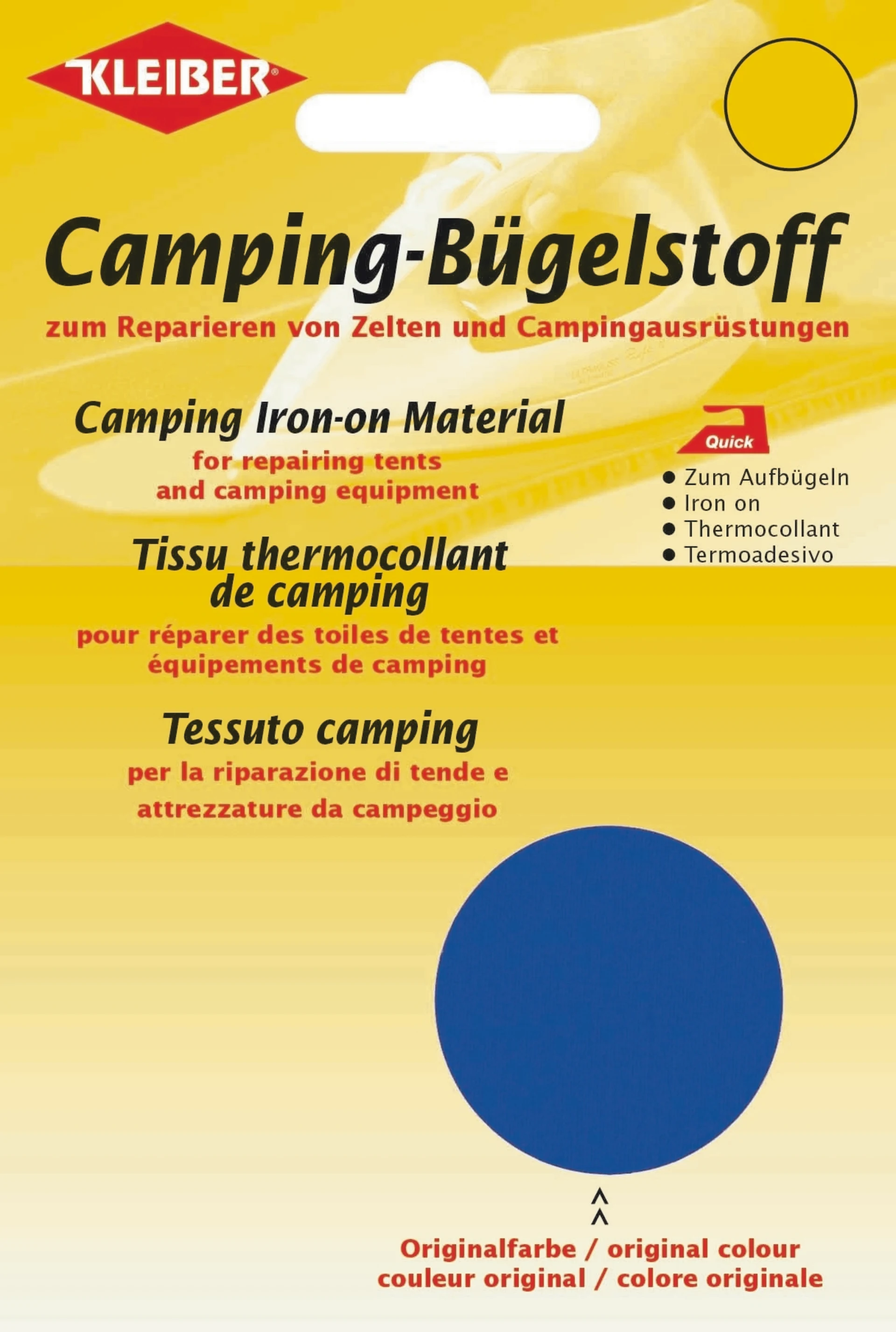 Kleiber Camping-Bügelstoff aus Original-Zeltstoff Atlantik
