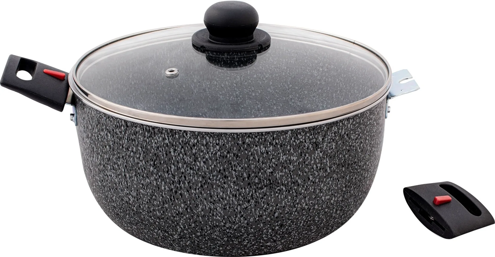 Berger Aluminium Kochtopf Stone Rock mit Glasdeckel 28 cm 6,3 Liter