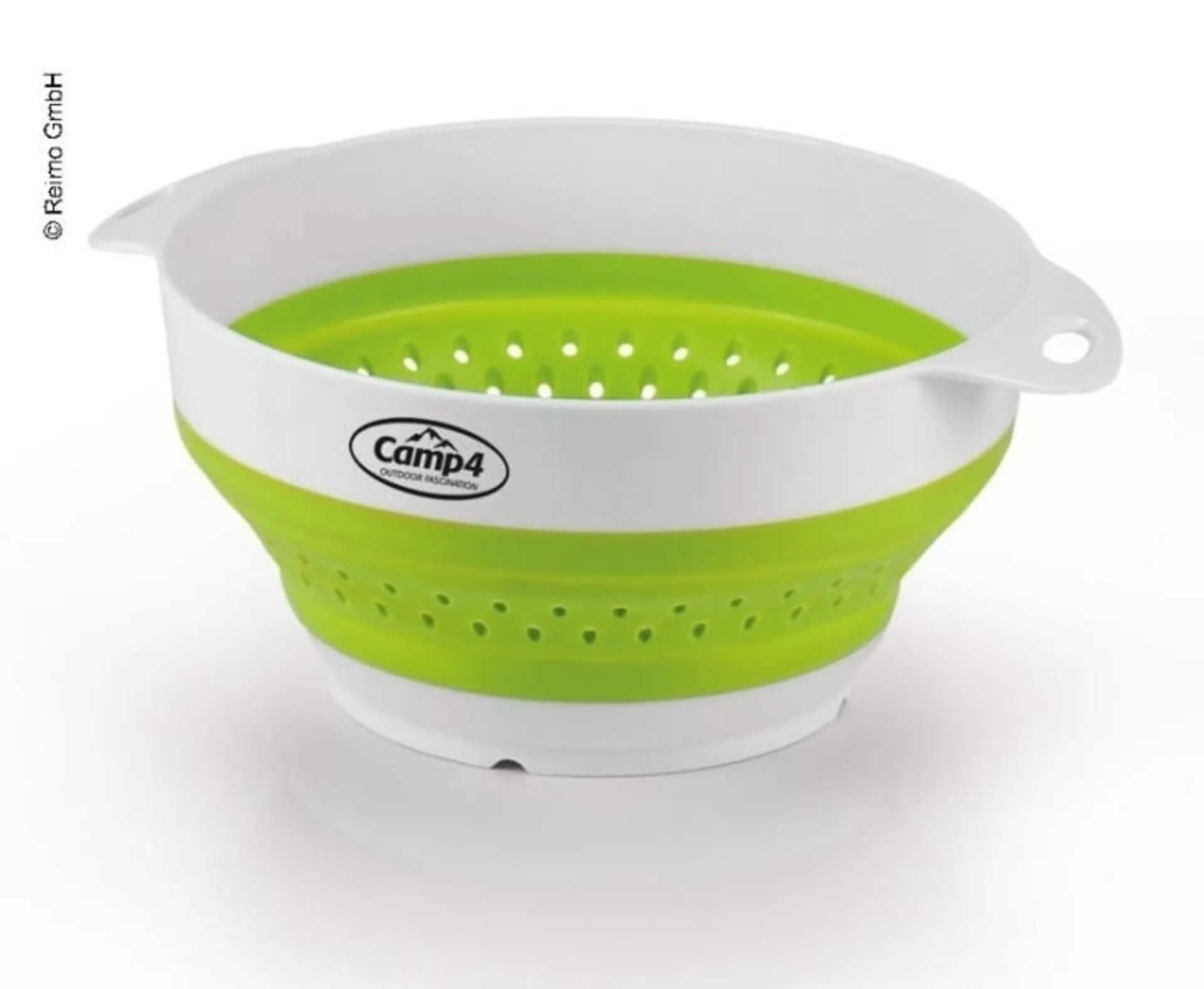 Bol + passoire en silicone, pliable, set, blanc/citron vert