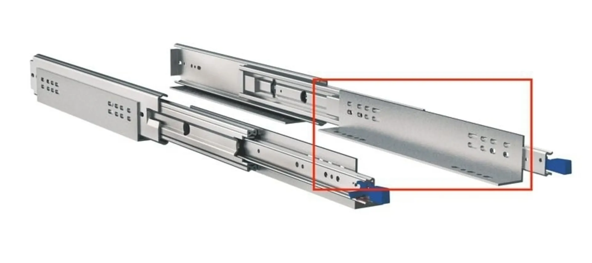 Fixation pour extension totale, longueur 711mm, 2 équerres en L incluses - Charge jusqu'à 300kg