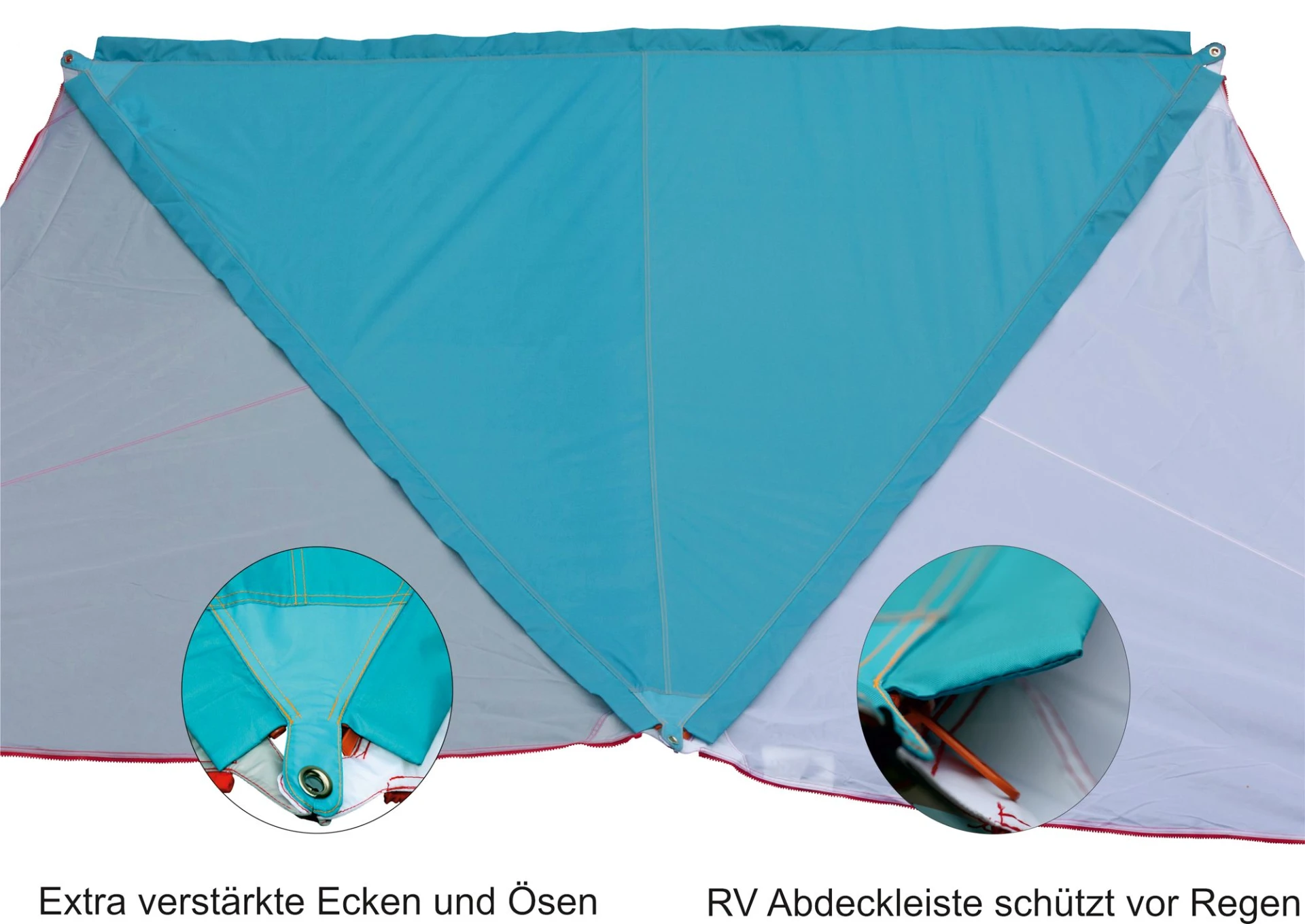 Bent Sonnensegel Zip-Protect Canvas Single mit Reißverschluss-Abdeckklappen türkis