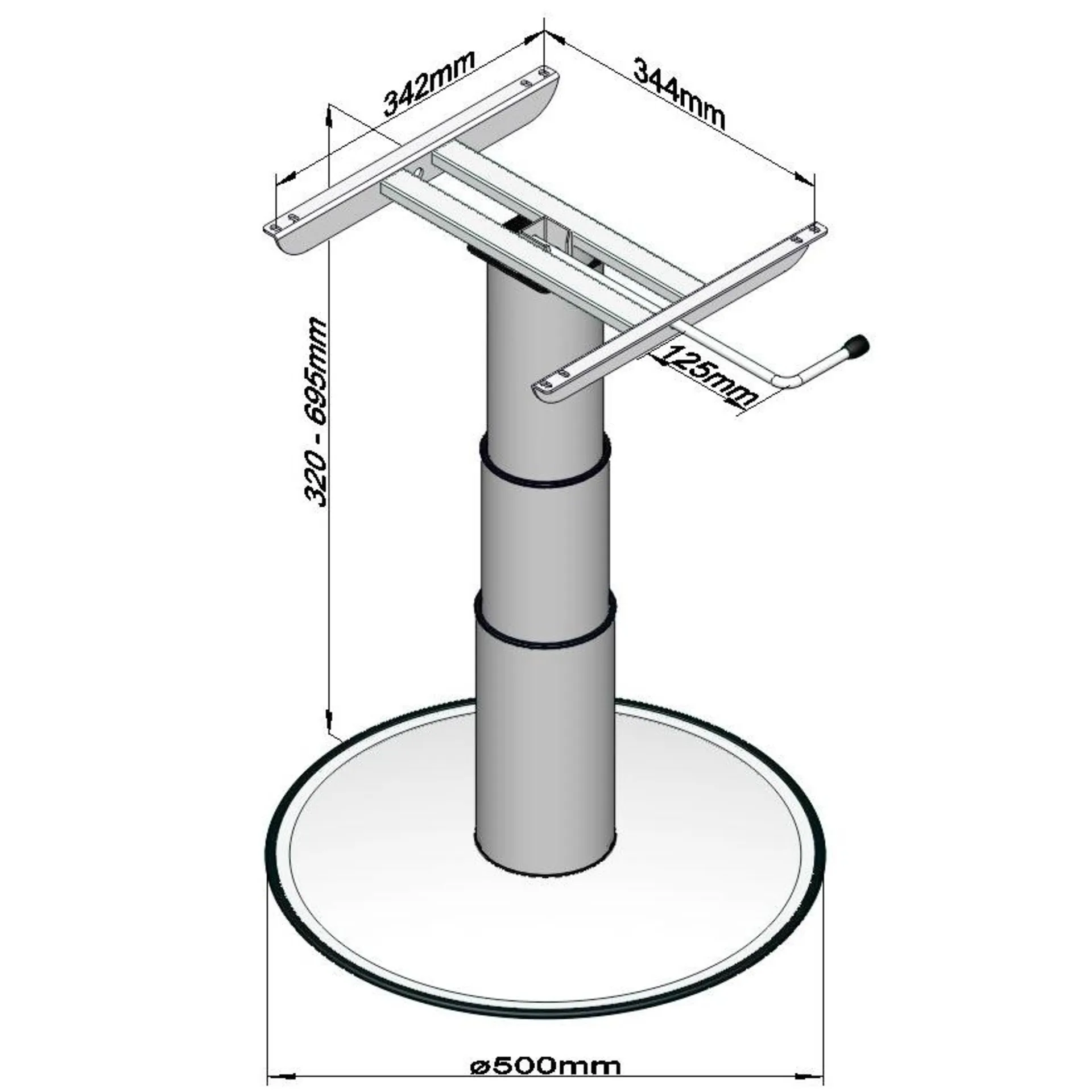 Ilse Table élévatrice à une colonne Autonome
