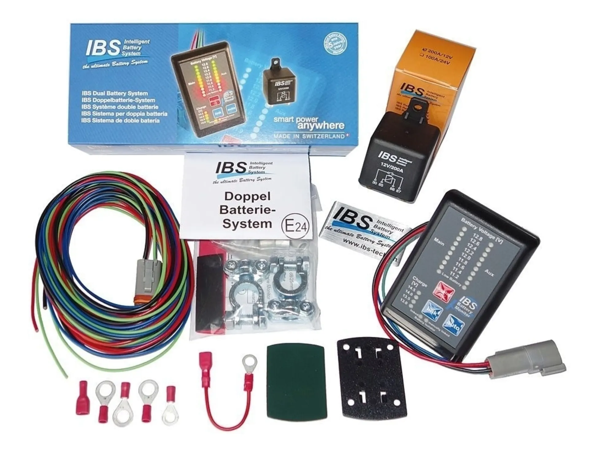 Doppelbatterie-Display 12 V -> 2 x 12 V 12 V-Systeme mit 12 V Zusatzbatterie