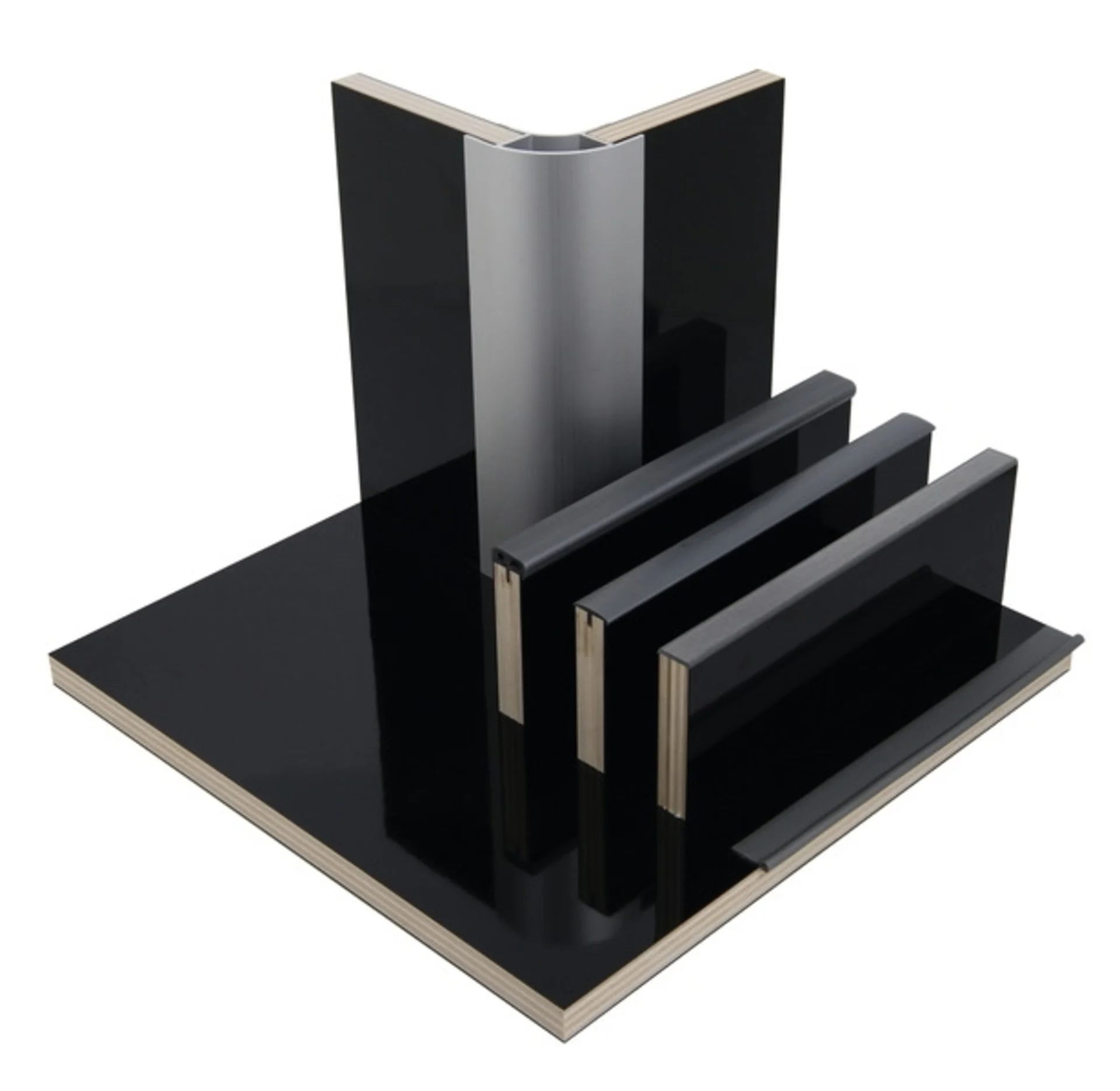 Panneau de meuble noir brillant en stratifié HPL - 1/4 de panneau