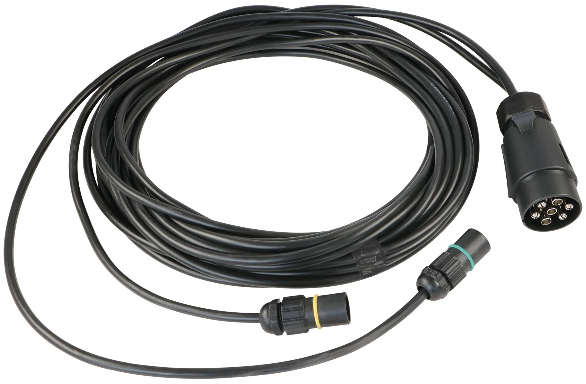 Kabelsatz (Verteilerkabel) zu UBMLED... 1 Kabelsatz 6.5 m mit 2 x 4-Pin-Stecker (Seite Schlussleuchten) und 1 x 7-pol-Stecker (Seite Fahrzeug) Kabelsatz (Verteilerkabel) zu UBMLED... 1 Kabelsatz 6.5 m mit 2 x 4-Pin-Stecker (Seite Schlussleuchten) und 1 x 7-pol-Stecker (Seite Fahrzeug)