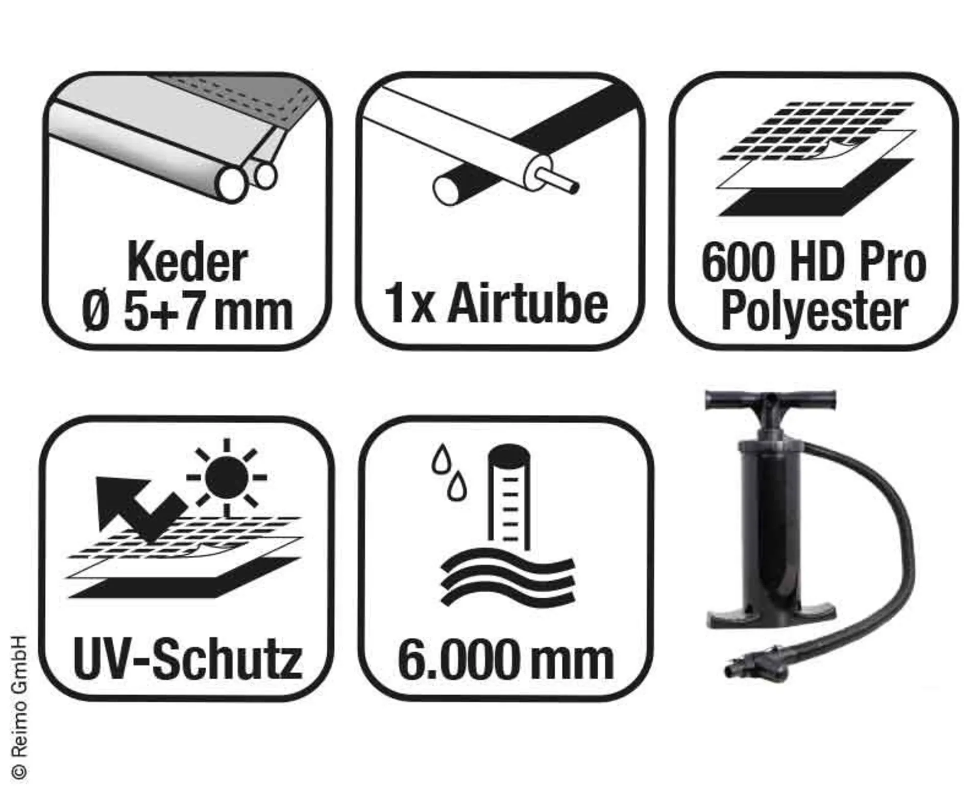 Reisemobilvorzelt ECLIPSE 380L - Anbauhöhe 250-265