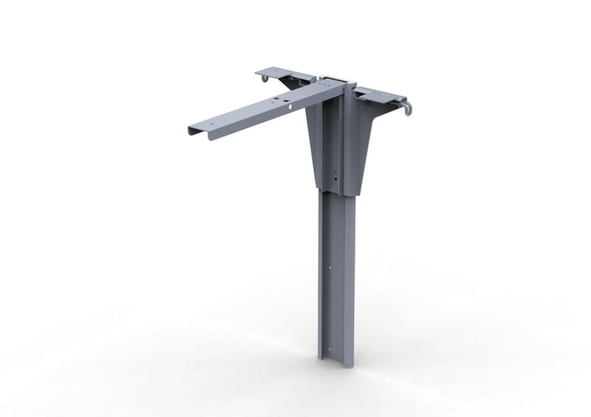 Faltbares Tischbein aus eloxiertem Aluminium, Höhe 600 mm