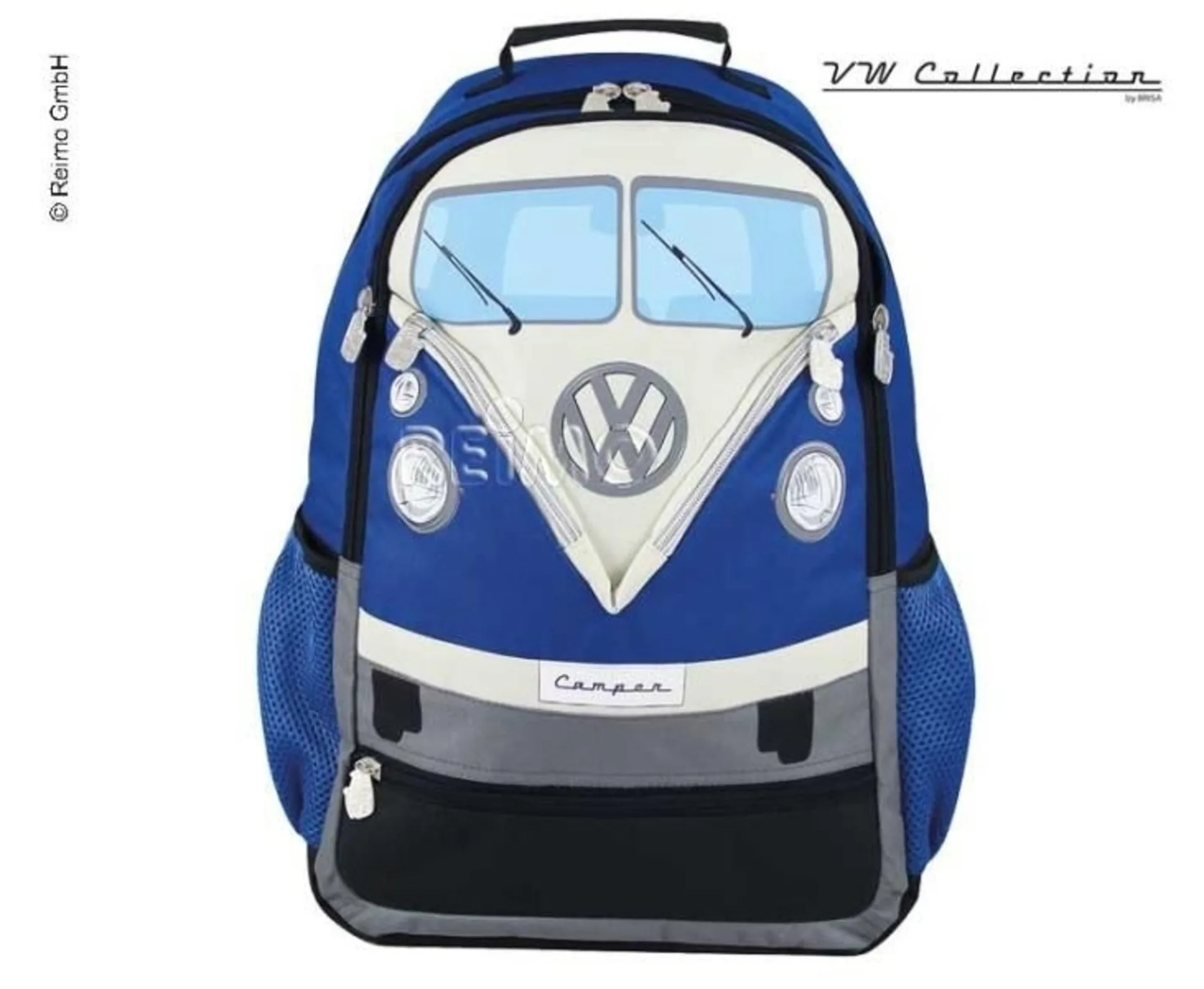 VW Collection Bulli-Rucksack blau 43x37x13cm aus Polyestergewebe