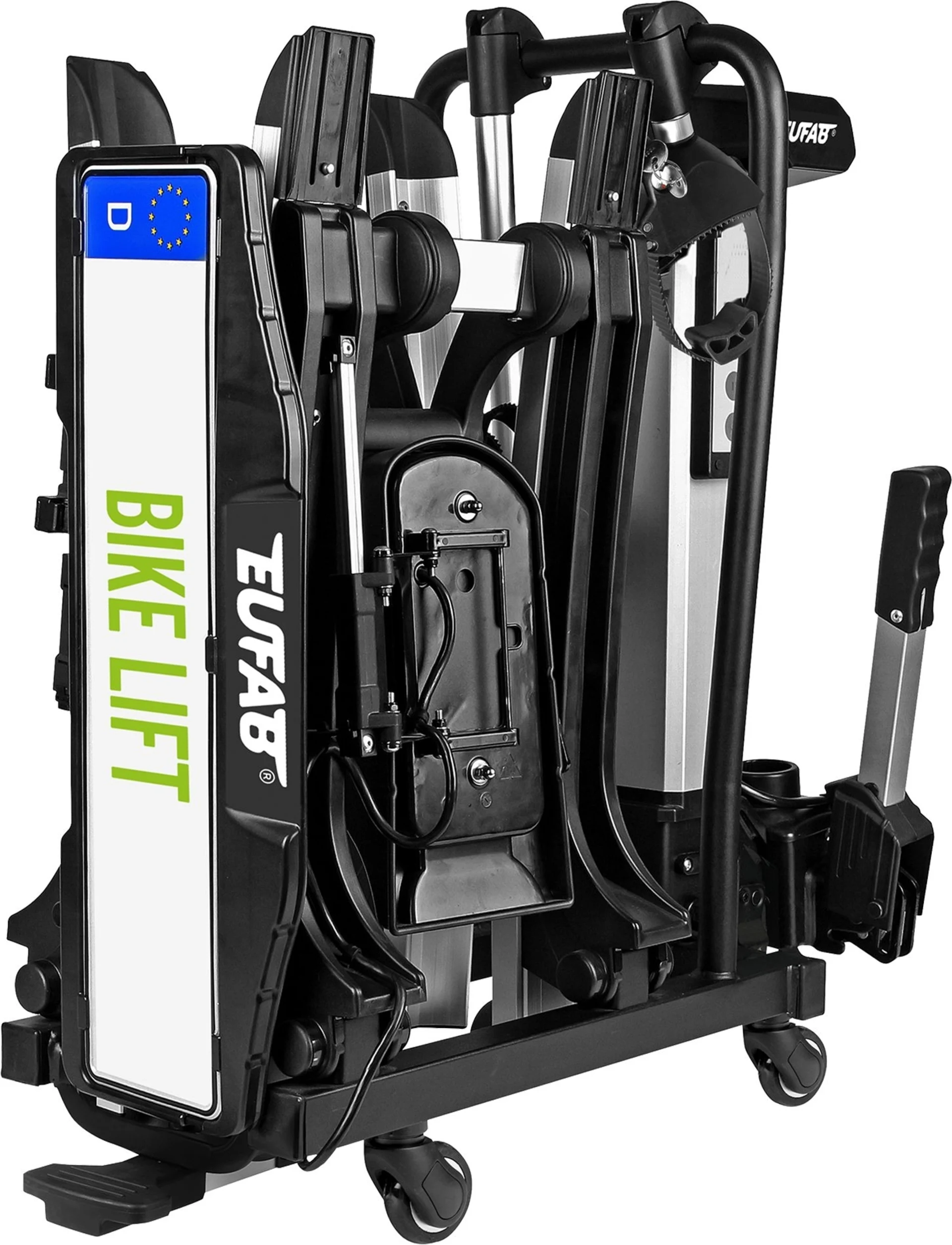 Porte-vélos Eufab Bike Lift pour 2 vélos, à fixer sur l'attelage, noir