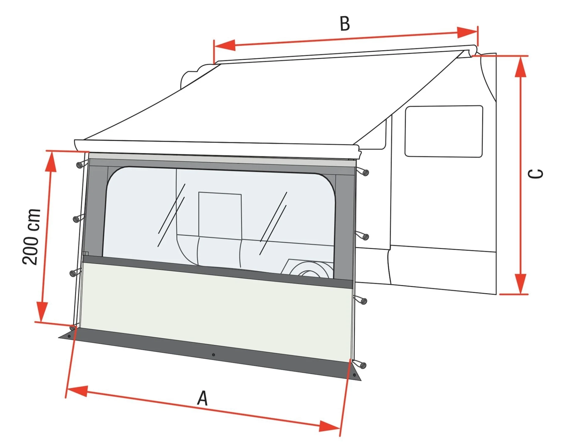 Fiamma Blocker Pro Vorderwand mit großem Fenster 500