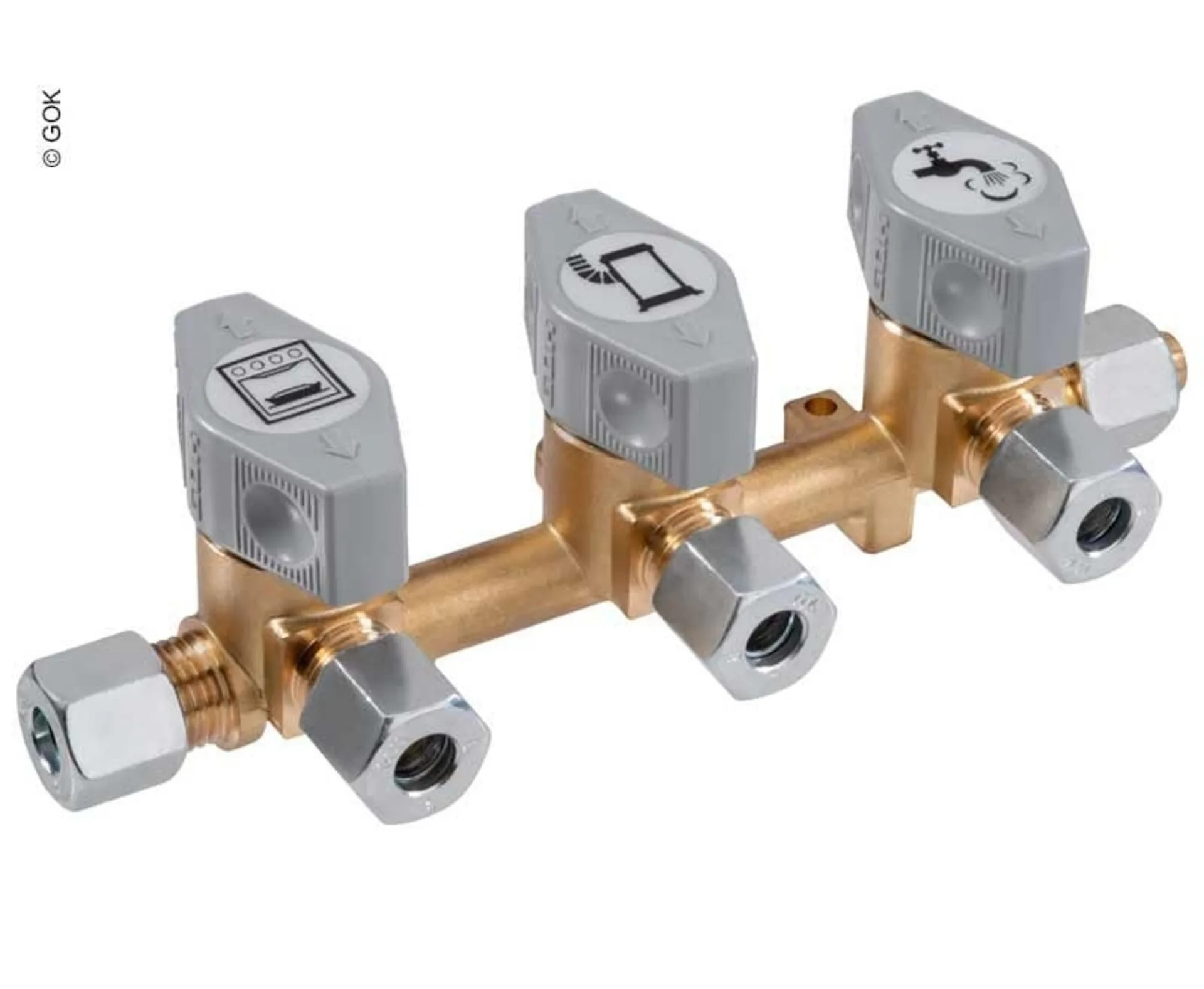 Schnellschluss-Absperrventil für 10mm Eingang & 8mm Abgänge