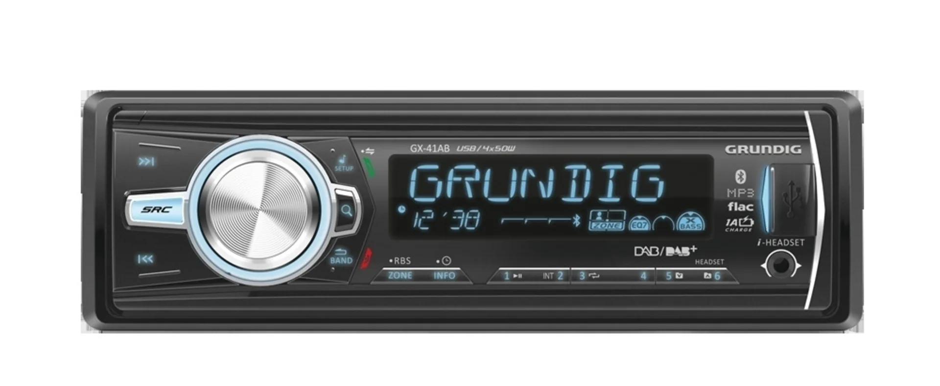 Grundig DAB+ Autoradio inkl. Antenne 12 V 4 × 50 W, mit Service-Following, Freisprecheinrichtung, Bluetooth-Streaming, Aux-in, USB