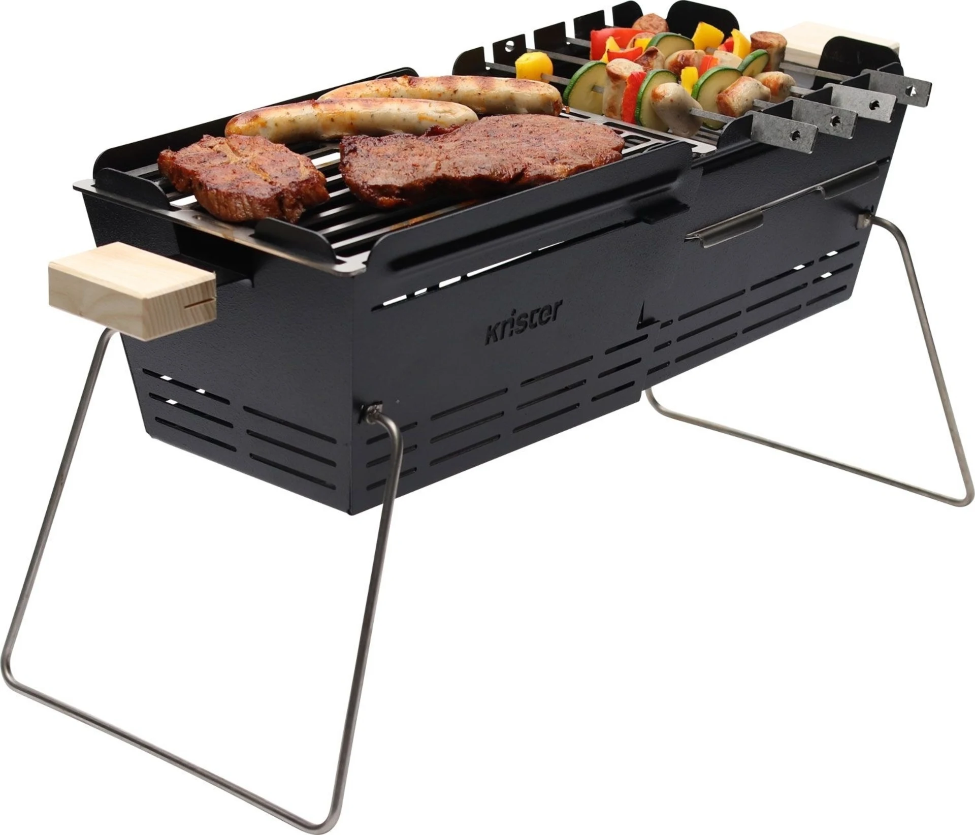 Set de barbecue Knister Original, charbon de bois extensible