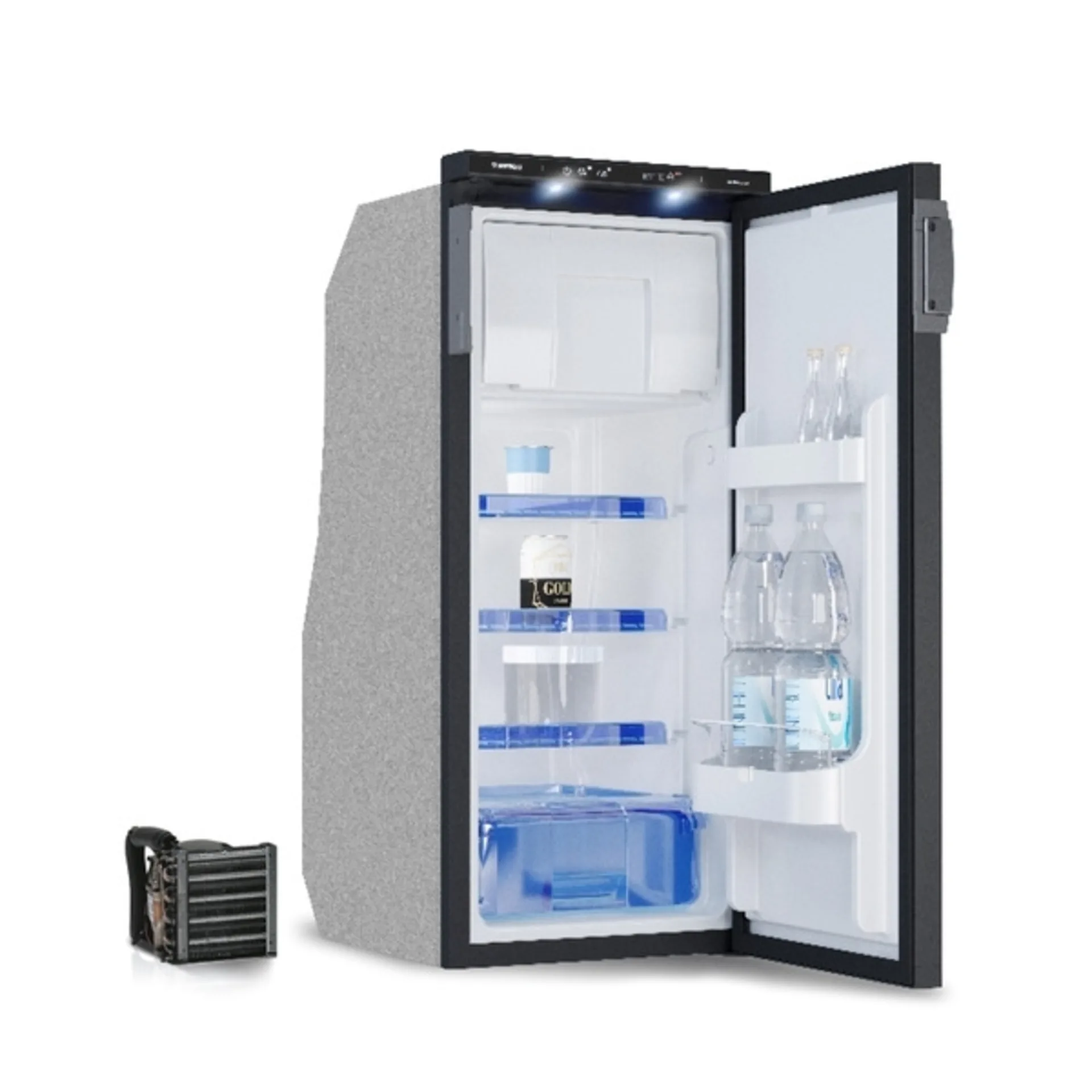 Kompressor-Kühlschrank SLIM90 CHR - 80 + 10 l - Schwarz Kompressor-Kühlschrank SLIM90 CHR - 80 + 10 l - Schwarz