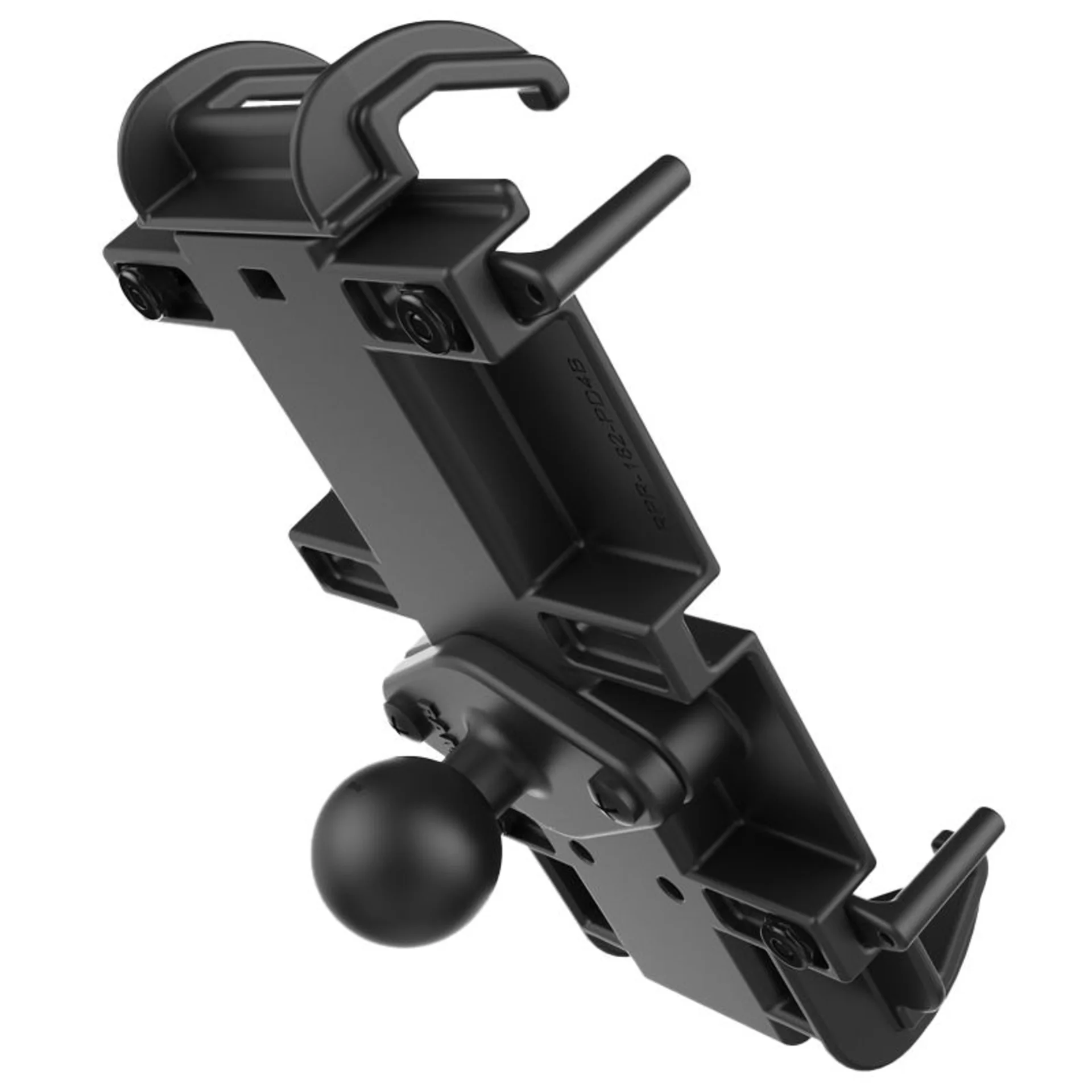 Support universel RAM Mounts Quick-Grip™ XL pour grands smartphones, avec plaque de base Diamond (trapézoïdale) et rotule B de 1 pouce Support universel RAM Mounts Quick-Grip™ XL pour grands smartphones, avec plaque de base Diamond (trapézoïdale) et rotule B de 1 pouce