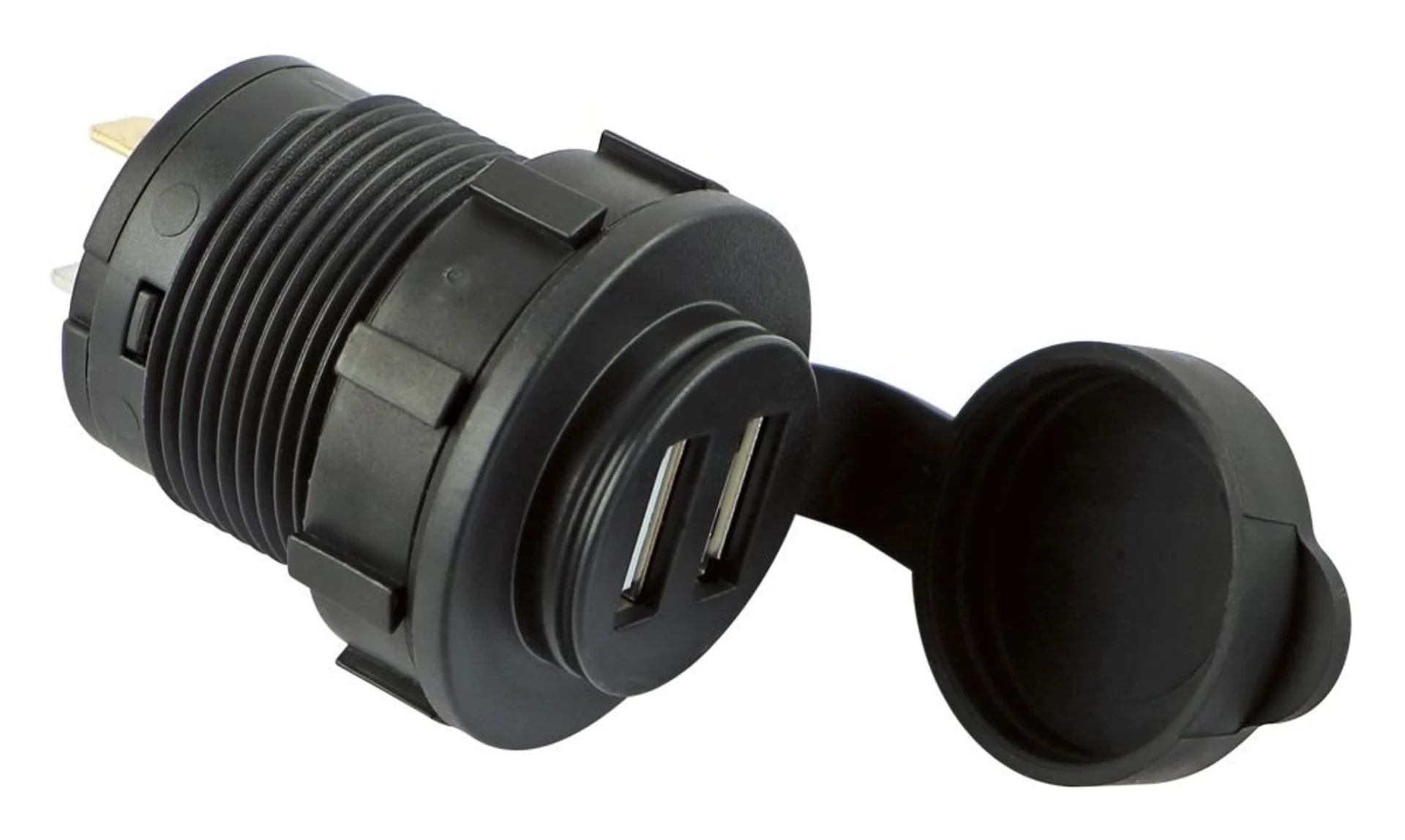Prise encastrée avec couvercle en caoutchouc - 2 x USB-A
