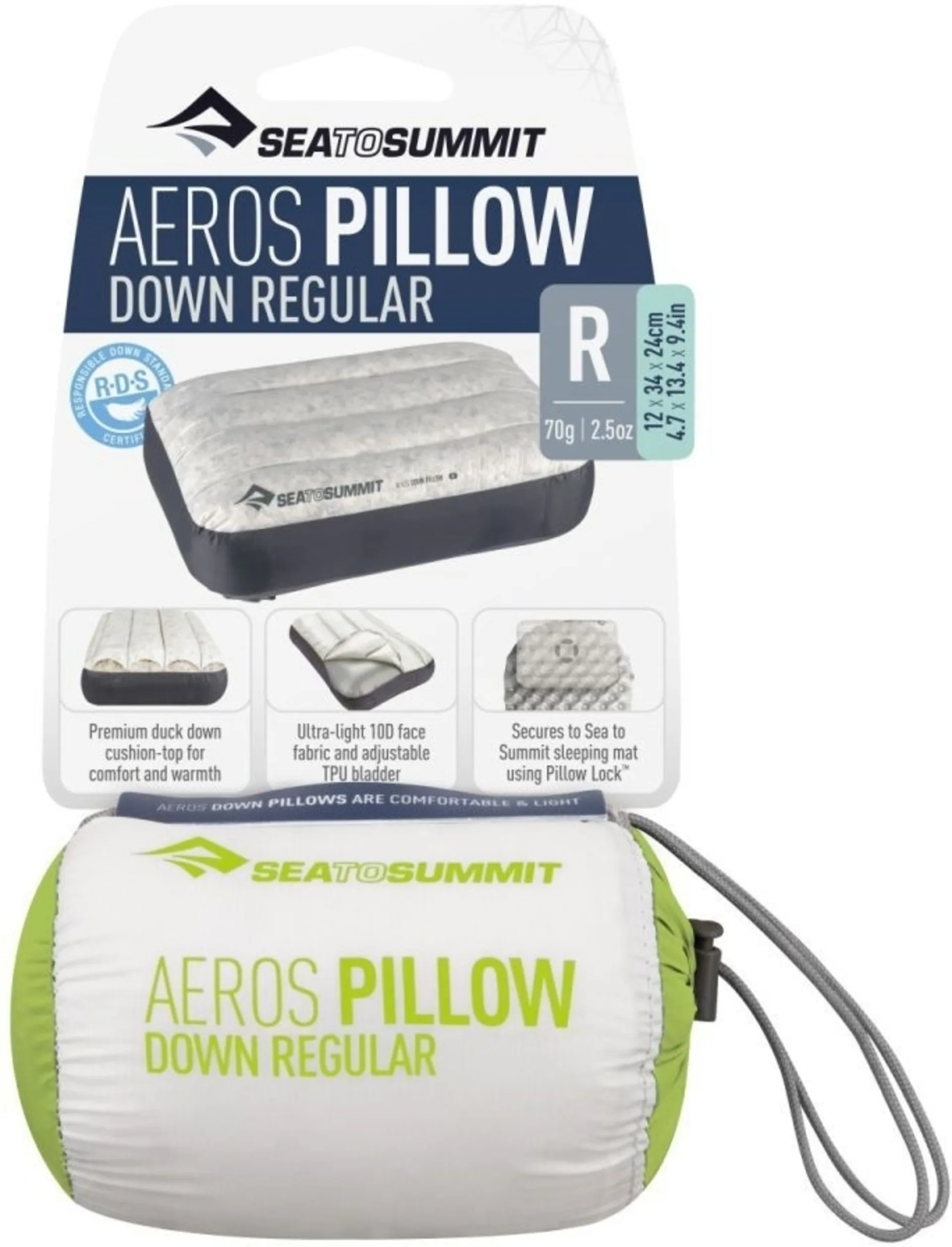 Sea to Summit Aeros Down Pillow Regular Daunenkissen grün