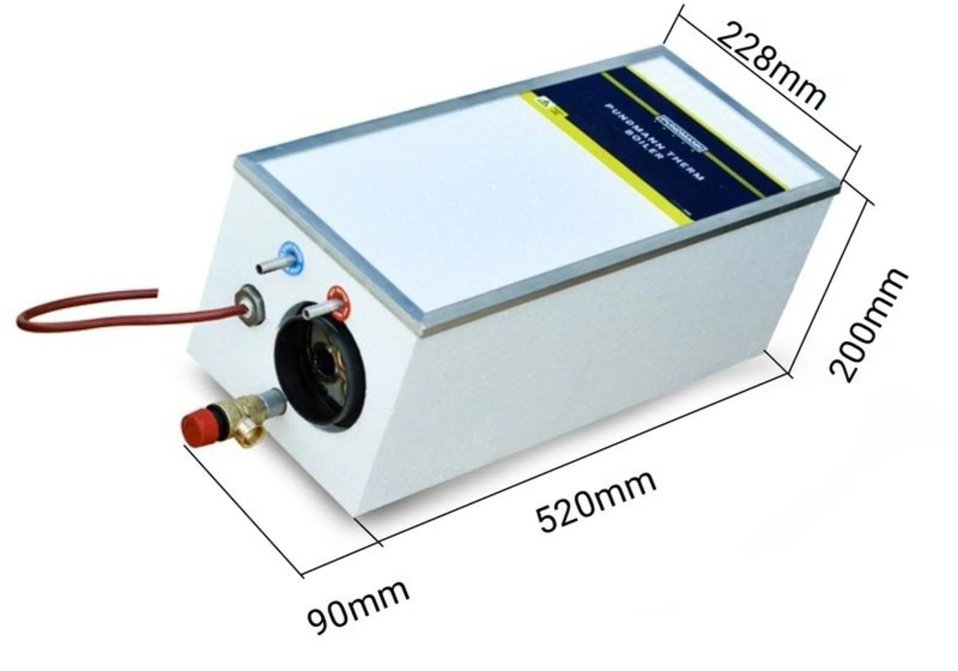 Pundmann Chauffe-eau Therm Boiler 10 Air - 10 litres, 12 volts, 200 watts - eau chaude via l'air chaud du chauffage à air ou via le réseau de bord 12 volts