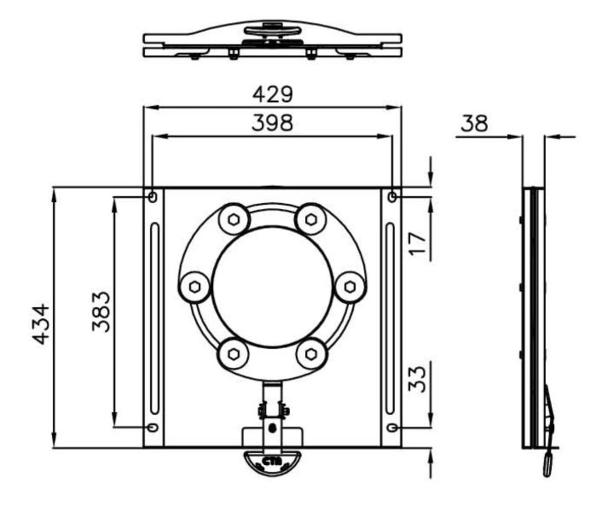Drehkonsole für VW T5 / T6 / T6.1 Originalsitze, mittig drehend (mit TÜV)