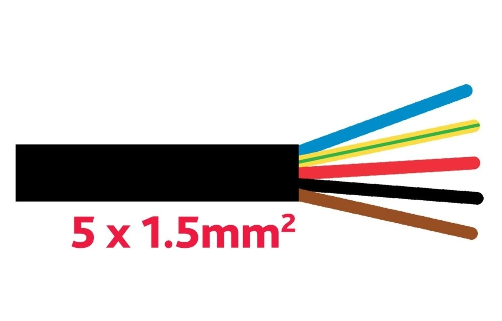 Anhaengerkabel 5x1.5 mm schwarz ø 9.5 mm Anhaengerkabel 5x1.5 mm schwarz ø 9.5 mm