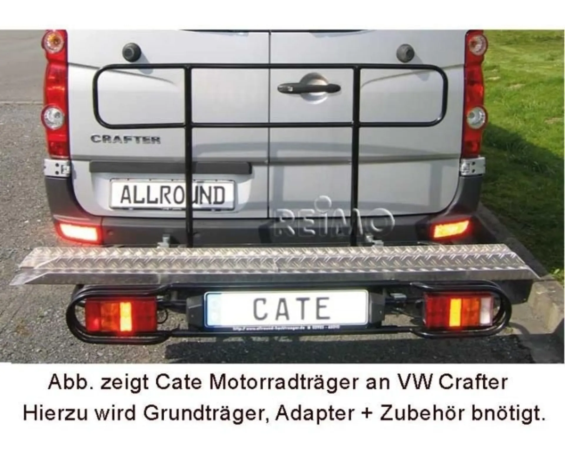 Adaptateur de porte-moto pour Fiat Ducato à partir de 2007 avec attelage de remorque et charge utile de 250kg