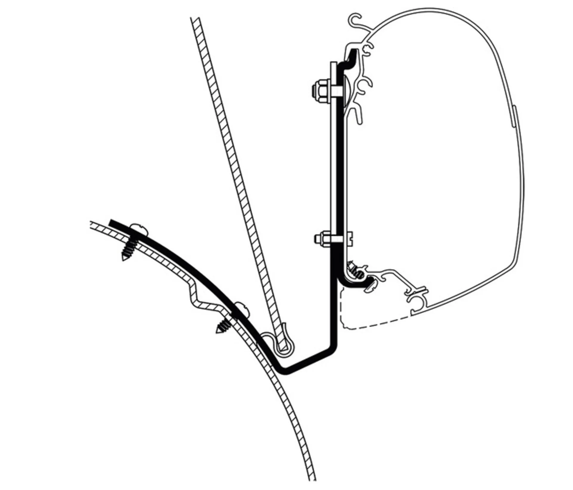 Adapter für Omnistor Markise,Schlafd. VW T4 Adapter für Omnistor Markise,Schlafd. VW T4