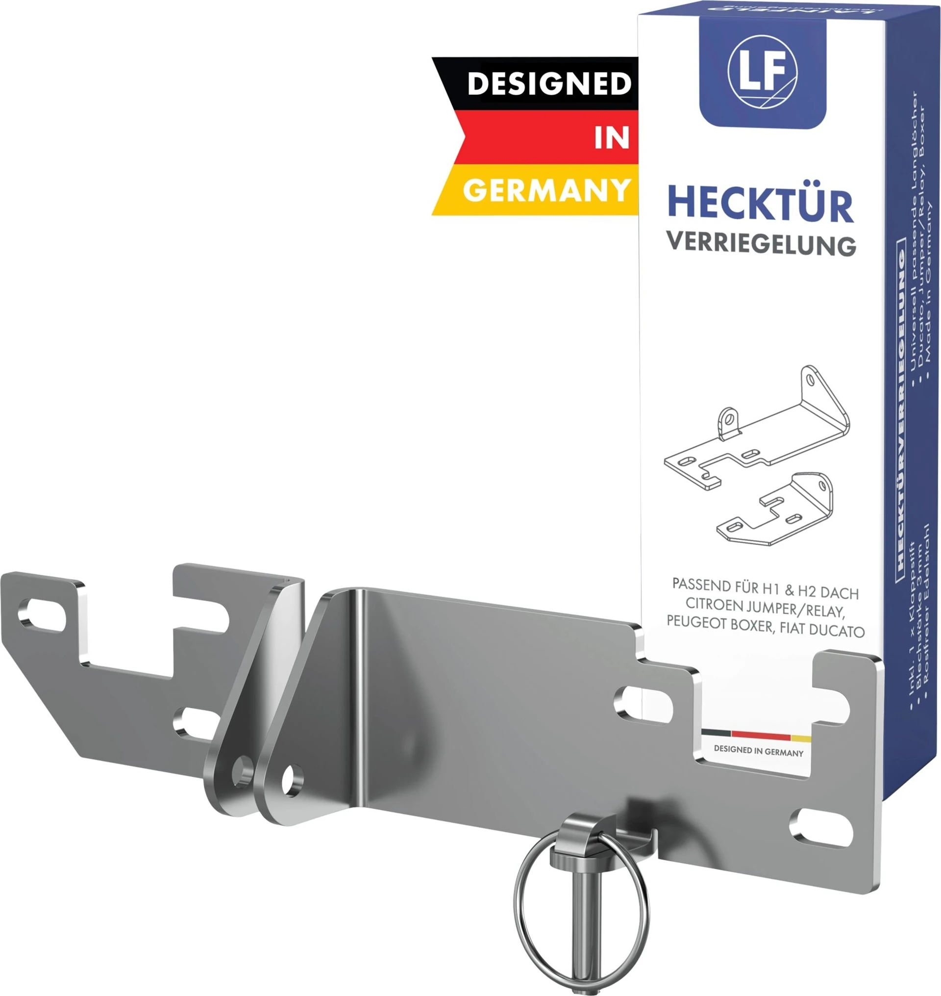LAINFELD Système de verrouillage de la porte arrière, protection anti-effraction H1/H2, pour le toit, par exemple sur FIAT Ducato, Citroën Jumper
